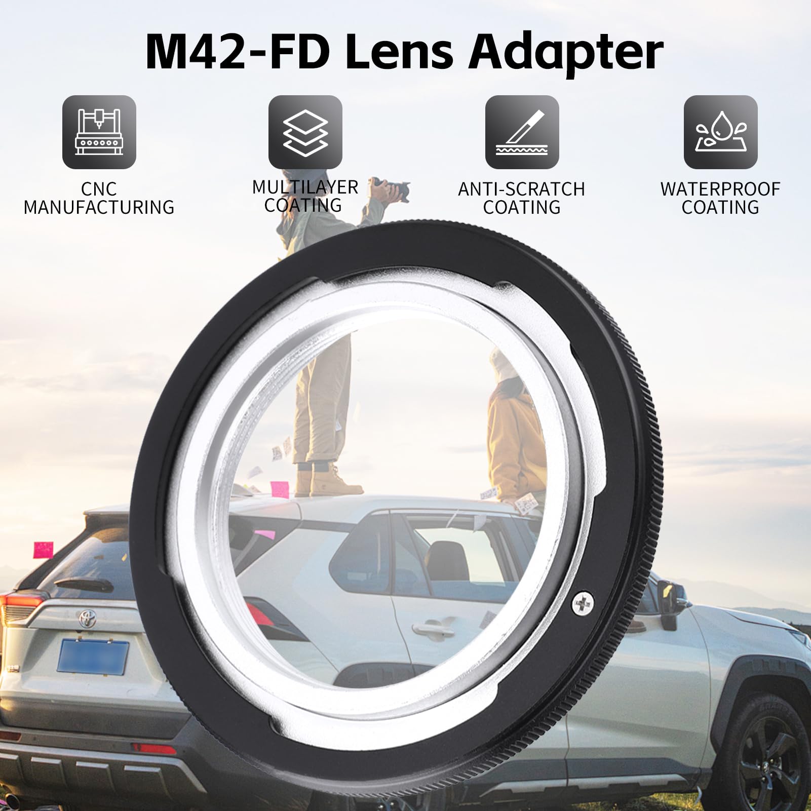 M42-Fd Lens Adapter, M42-Fd M42 Screw Lens For Canon Fd F-1 A-1 T60 Ftb Film Camera Adapter, For Zeiss, For Pentax, For Praktica