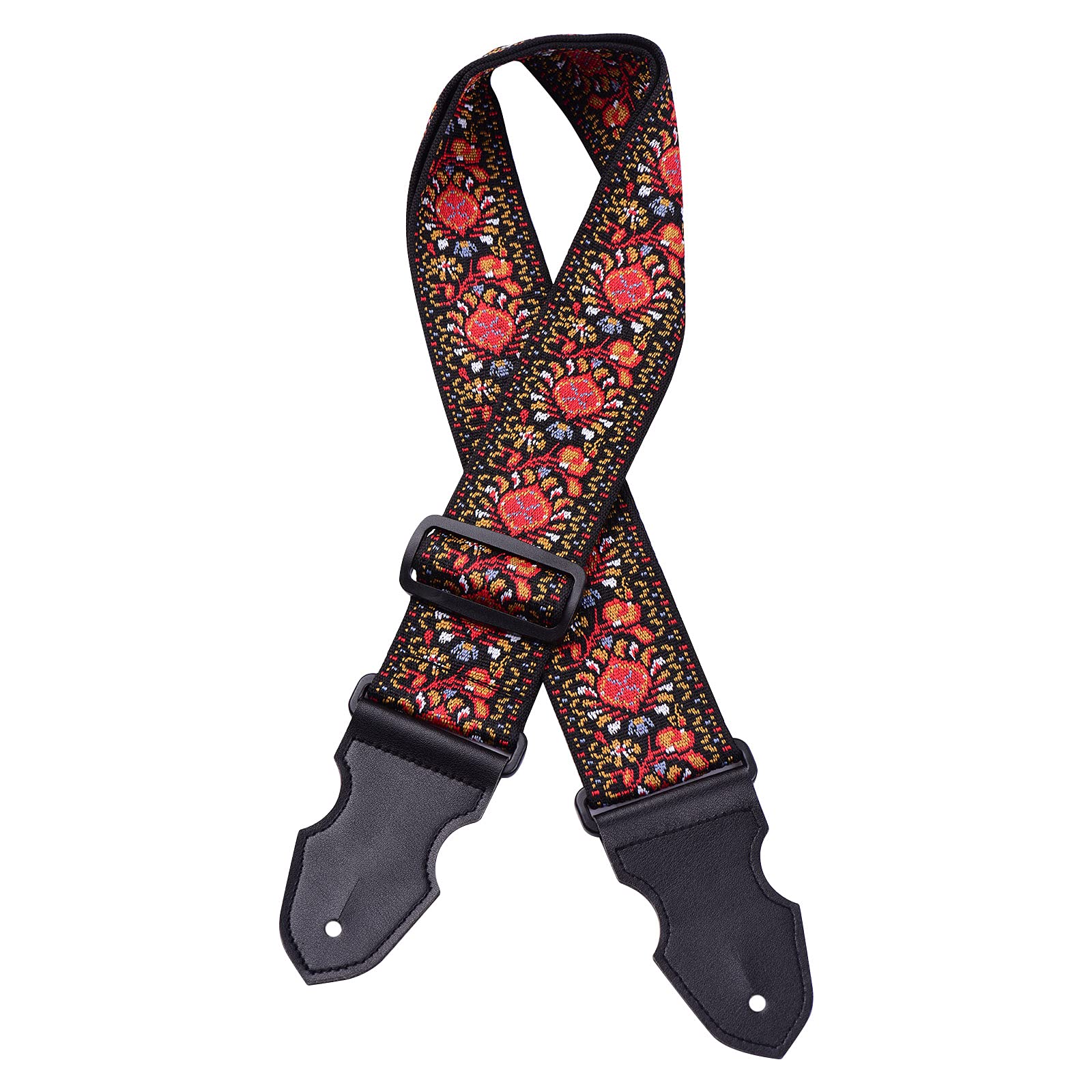 Adjustable Guitar Strap Broadened Lengthened 6cm Jacquard Weave Shoulder Belt with Guitar Picks Strap Lock Button Headstock Adap