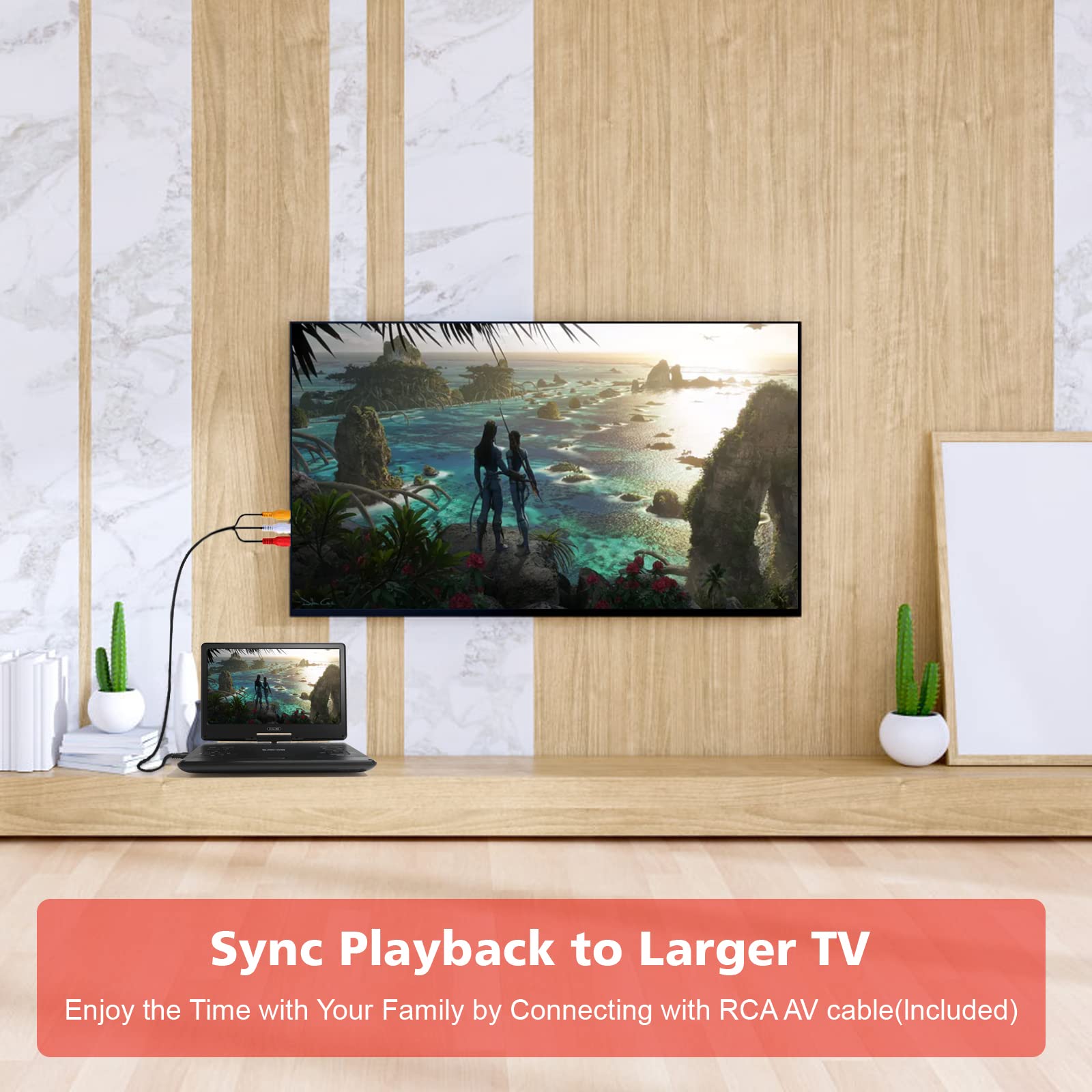 16.9'' Portable Dvd Player With 14.1'' Large Hd Screen,High Volume Speaker,With Extra Carrying Bag,Supports 4 6 Hours Built In B