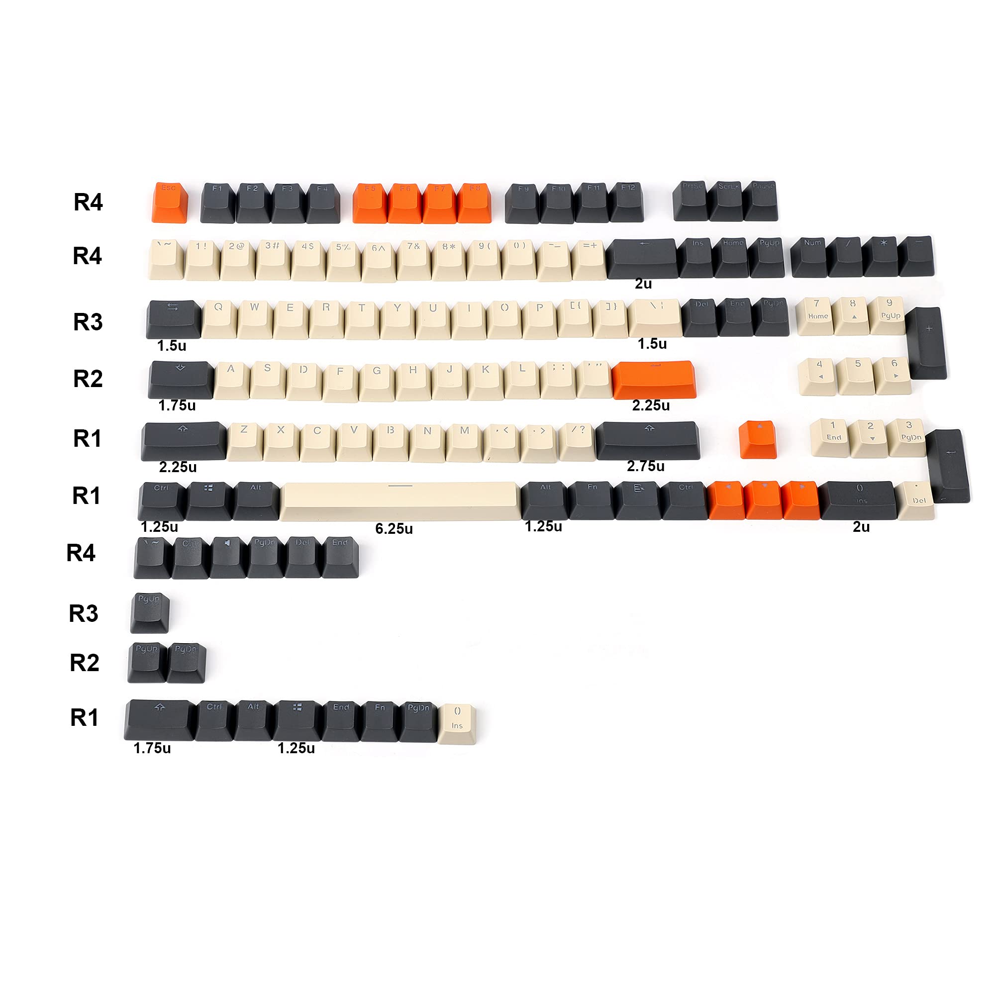 Carbon Miami Pbt Double Shot Shine Through Ansi Backlit Keycaps For Mx Mechanical Keyboard Melody 96 Kbd75 68 61 87 104 Keychron(Only Keycap) (Carbon)