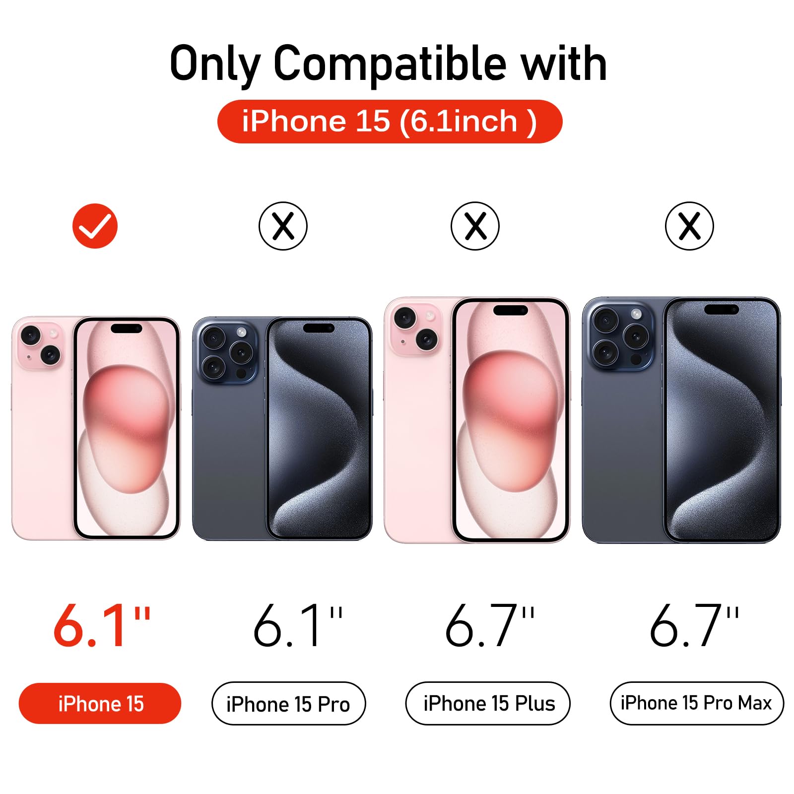 Ivoler 3+3 Pack Tempered Glass For Iphone 15 Screen Protector 6.1'' [3 Pack] With [3 Pack] Camera Lens Protector With [Alignment