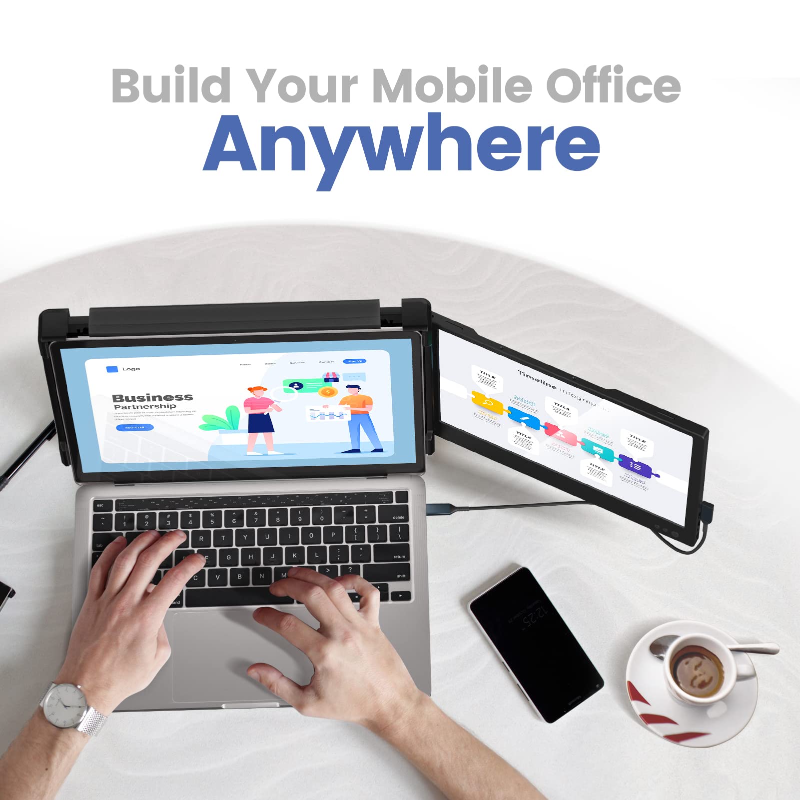 Teamgee Laptop Screen Extender, 12    Portable Monitor For Laptop Fhd 1080P Glare Free Ips Dual Screen, Works With Mac Windows A