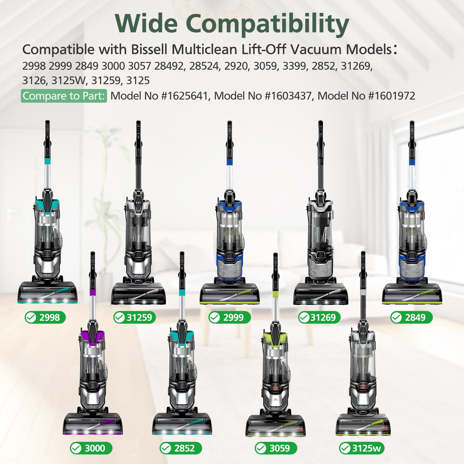 Hepa Filter Replacement Kit Compatible With Bissell 2998 Multiclean Lift Off Pet Vacuum, Fit For Bissell 2998 2999 2849 3000 305