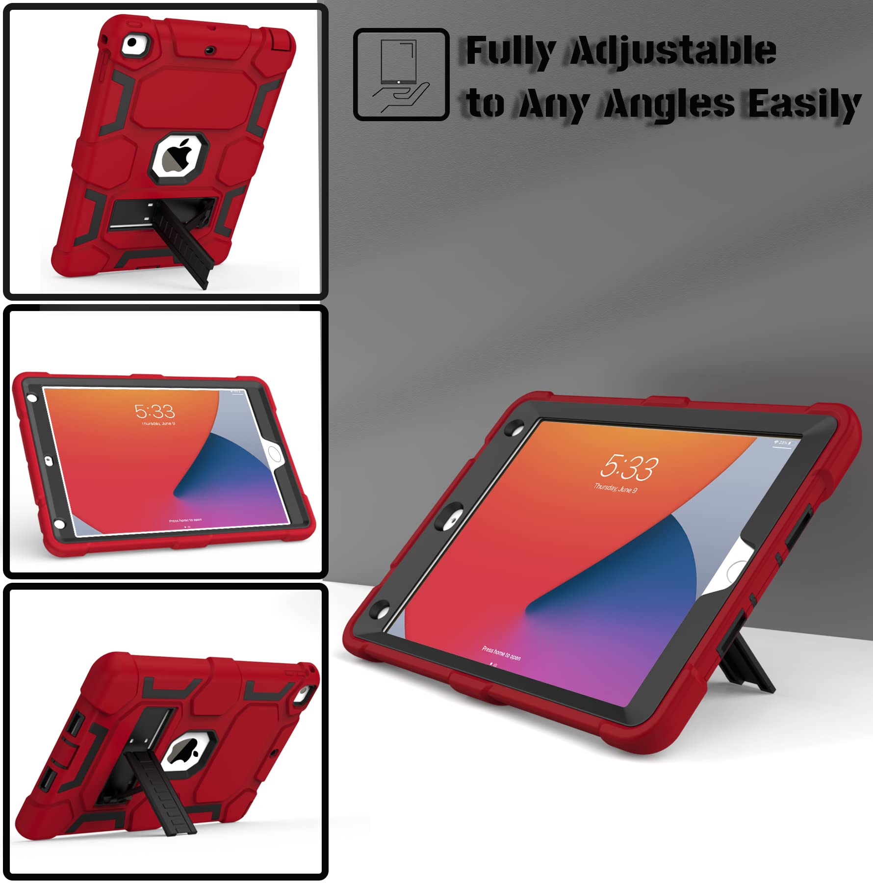 Ccmao Ipad 6Th Generation Cases, Ipad 5Th Generation Case, Ipad 9.7 Case, Ipad Air 2 Case, Hybrid Shockproof Rugged Drop Protect