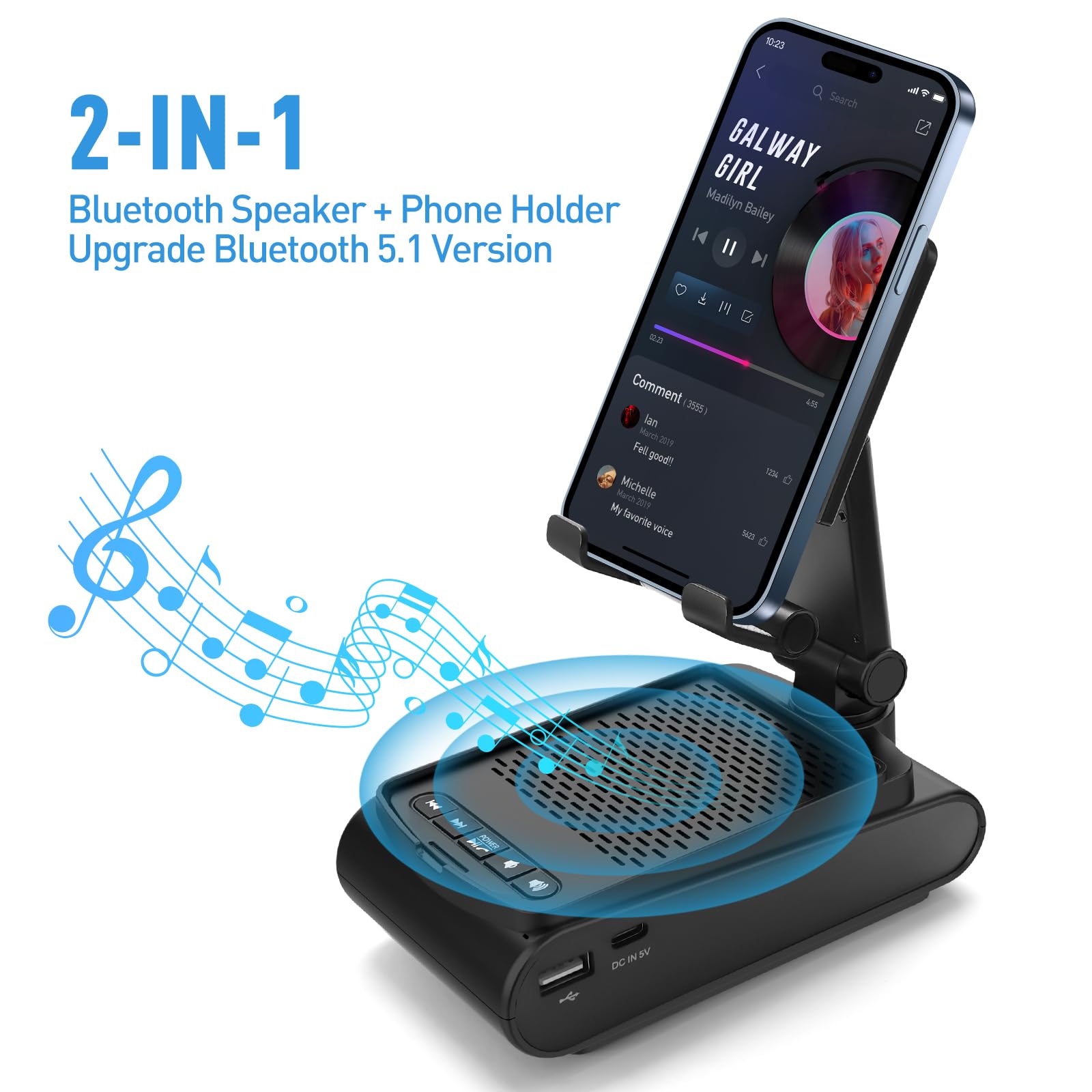 Birthday Gifts For Men, Cell Phone Stand With Wireless Bluetooth Speaker, Men Gifts For Dad Him Husband Boyfriend, Cool Gadgets