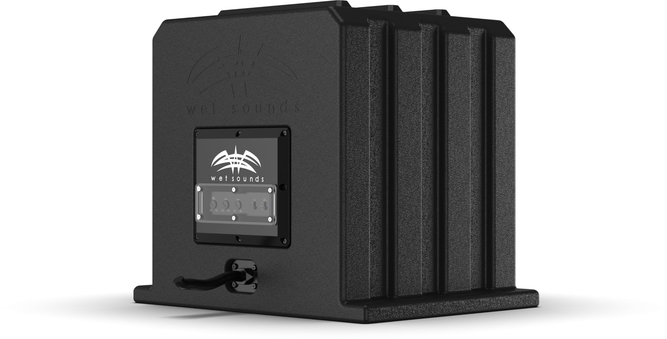 Wet Sounds | Stealth As-10 | High Efficiency, 10 Active Marine Powered Subwoofer With Built-In 500 Watt Amp | Remote Level Contr