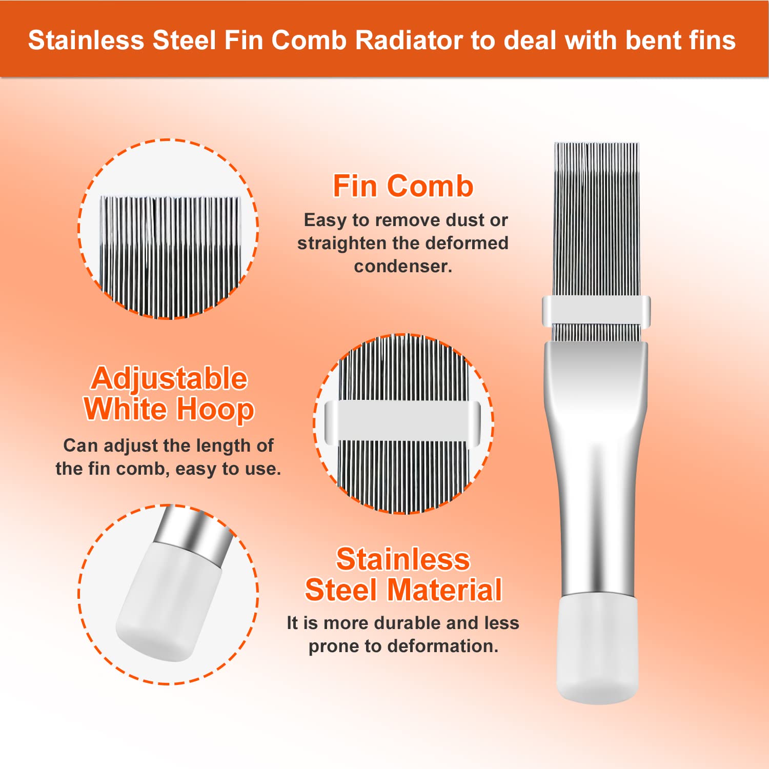 Cenipar 3Pcs Air Conditioner Condenser Fin Comb Set Include Fcr6 Fin Comb, Metal Radiator Fin Comb And Plastic Air Conditioner F