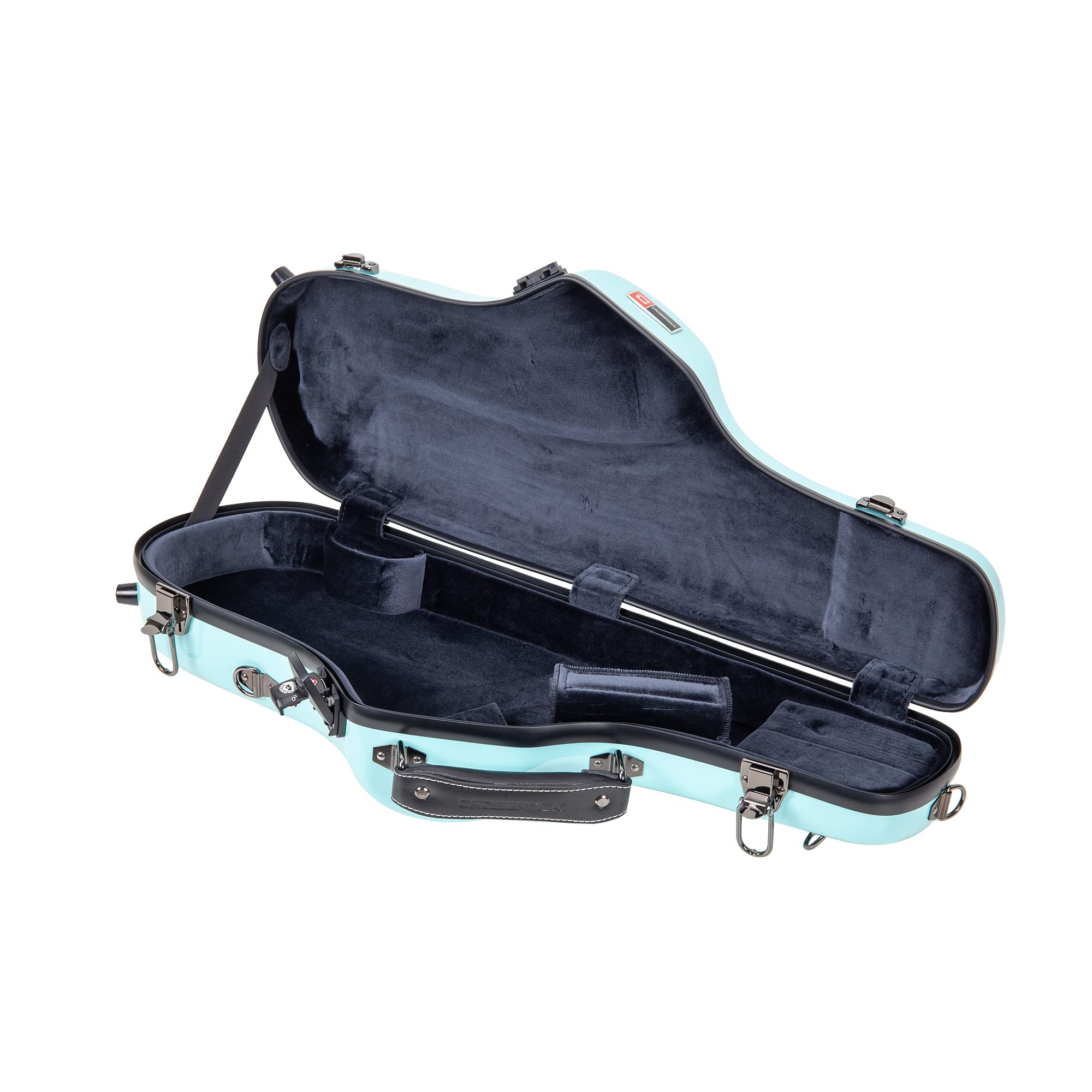 Crossrock Pro Grade Alto Saxophone Case | Mint Blue Finish, Tsa Lock, Elite Protection, Detachable Straps, Accessory Pocket For