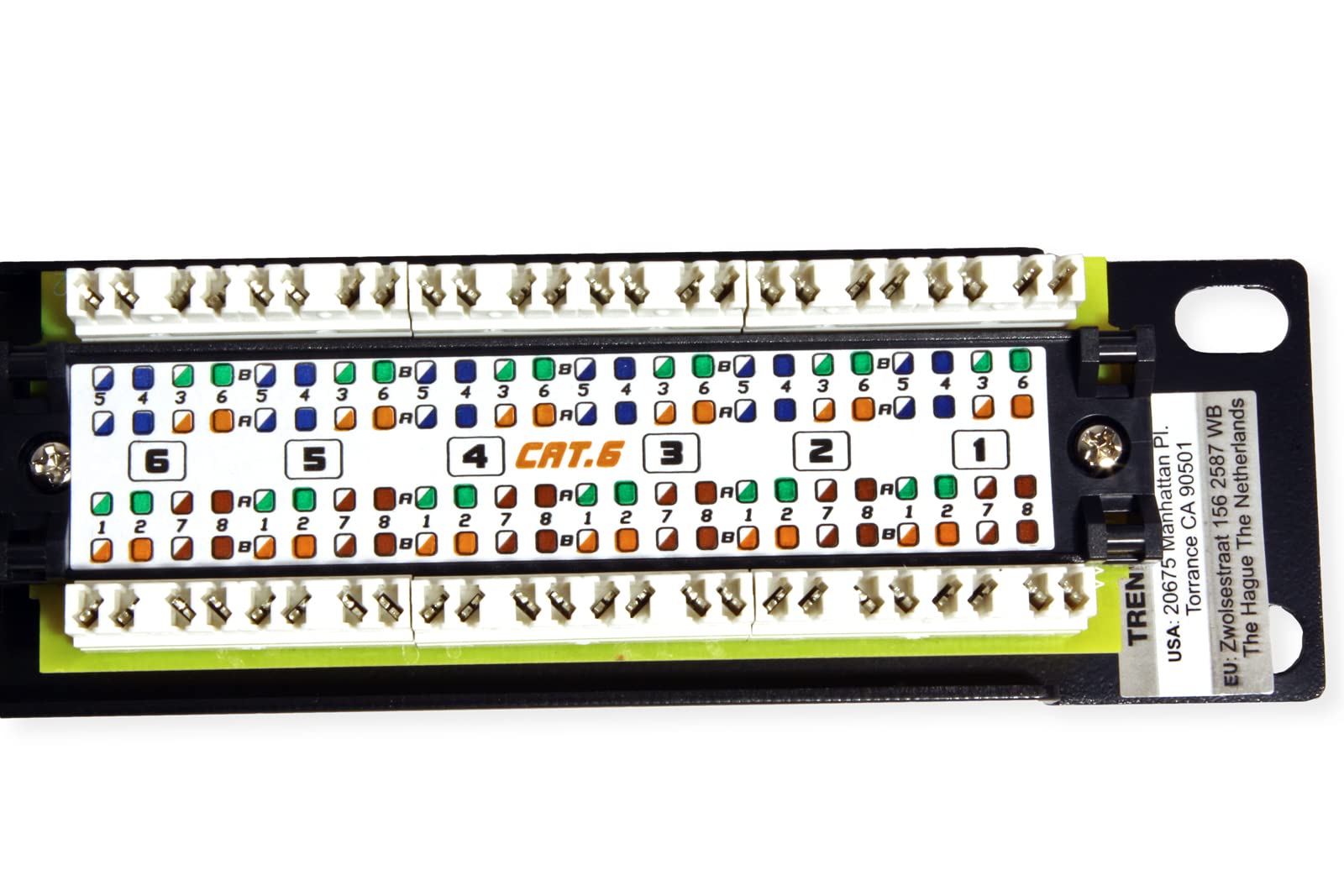 Trendnet 12 Port Cat6 Unshielded Patch Panel, Tc P12C6, 10 Inch Wide, 12 X Gigabit Rj 45 Ethernet Ports, Metal Housing, 250Mhz C