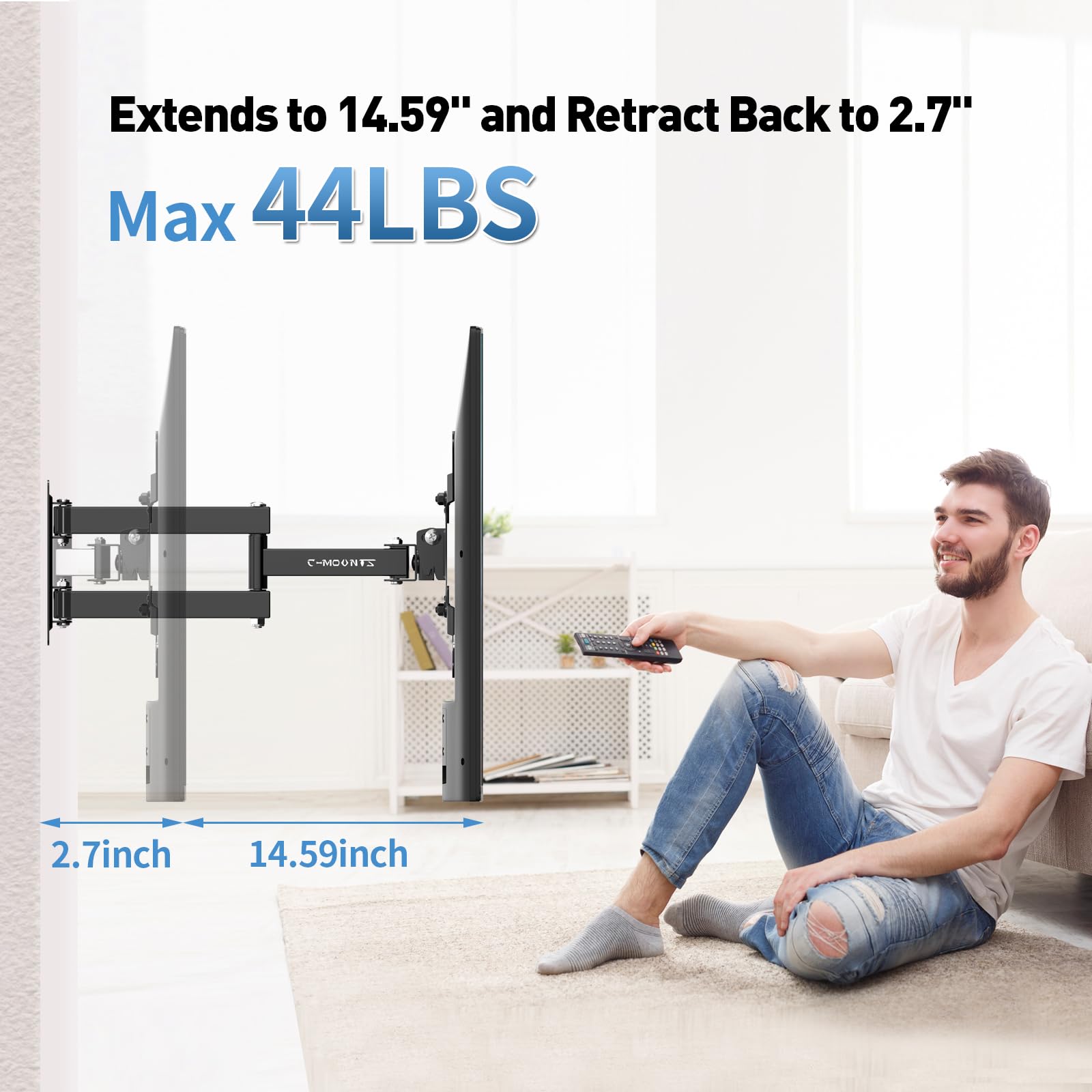 C Mounts Full Motion Tv Wall Mount With Swivel,Extension And Tilt For Most 13 42 Inch Led Lcd Flat Screen Tvs & Monitors, Holds