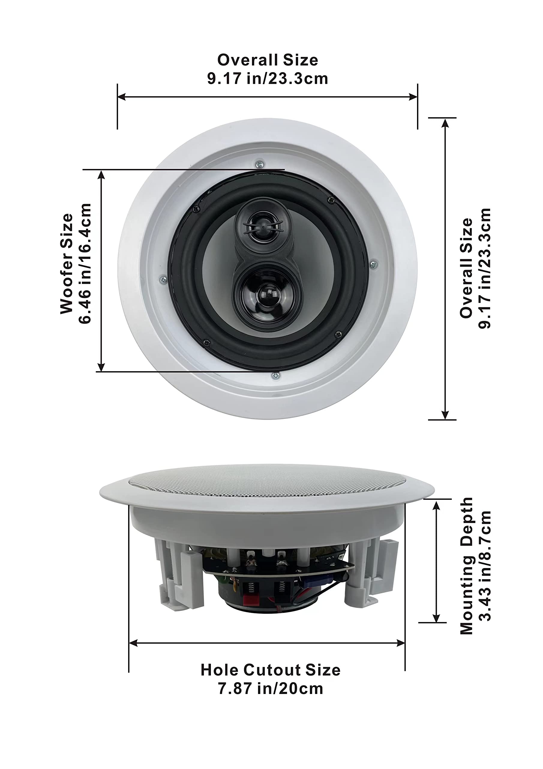 Acoustic Audio Cs Ic63 In Ceiling 6.5'' Home Theater 5 Speaker Set 3 Way 1500 Watt Cs Ic63 5S