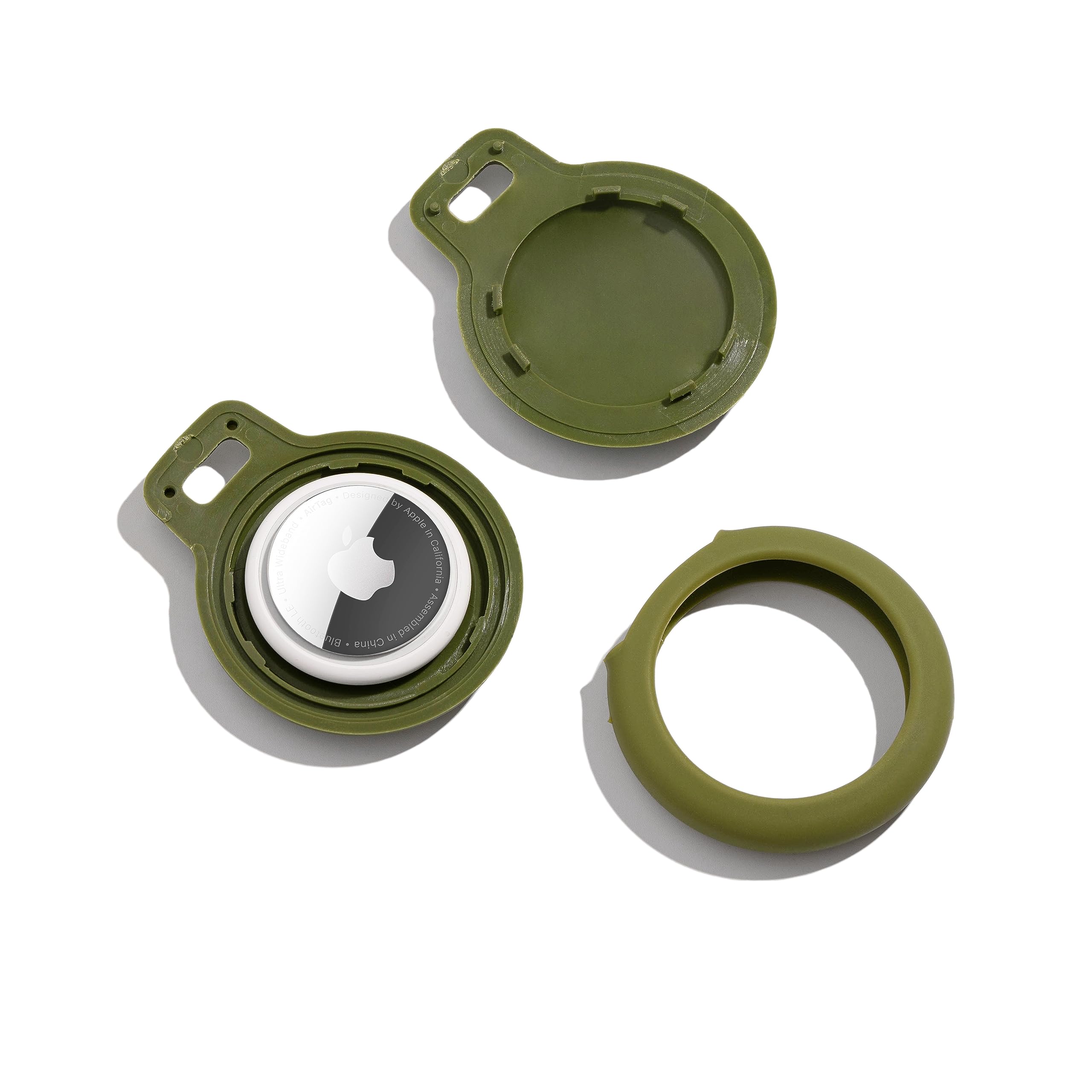 Airtag Dog Tag Waterproof Pet Holder For Apple Updated Model (Green W/Bumper)