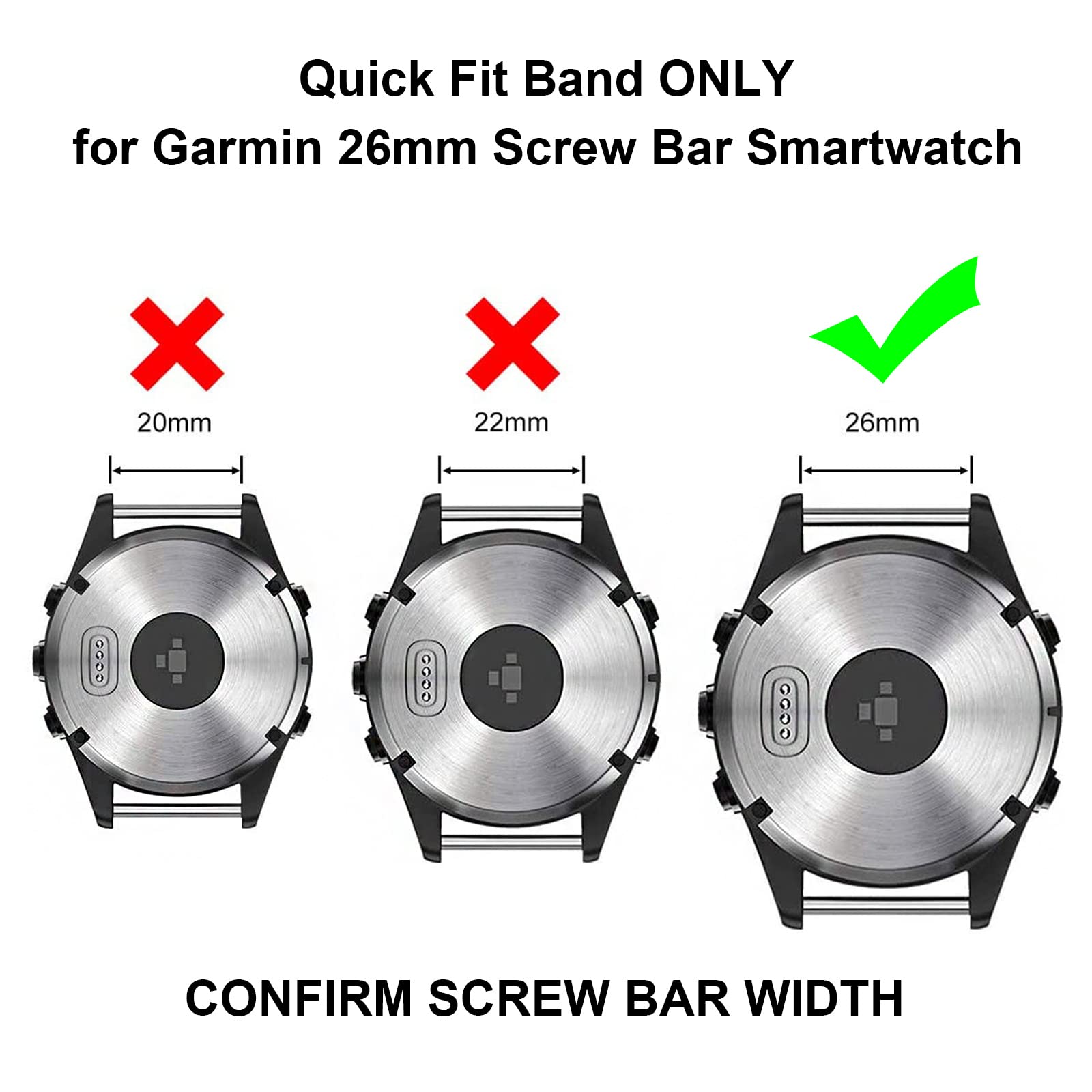 Trumirr Watch Band For Fenix 8 51Mm / 7X / 6X Pro / 5X Plus, 26Mm Quick Fit Leather Watchband V Pattern Strap For Garmin Instinc