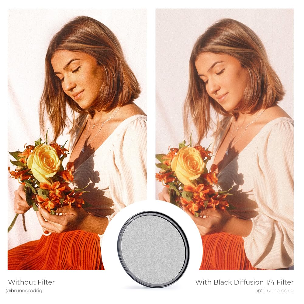 K&F Concept 62Mm Magnetic Black Diffusion 1/4 Mist Cinematic Effect Filters + Magnetic Basic Ring + Lens Cap Kit With 28 Multi L