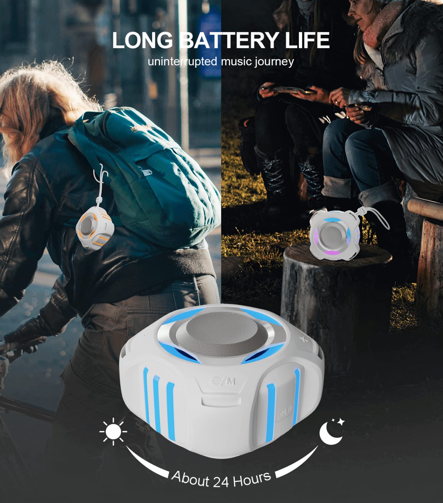 Comiso Shower Bluetooth Speaker, Ipx7 Waterproof Speaker With Multiple Light, Floating, Wireless Speaker With Punchy Bass And Loud Hd Sound 2000Mah For Travel Beach Shower, Gift For Men, Women