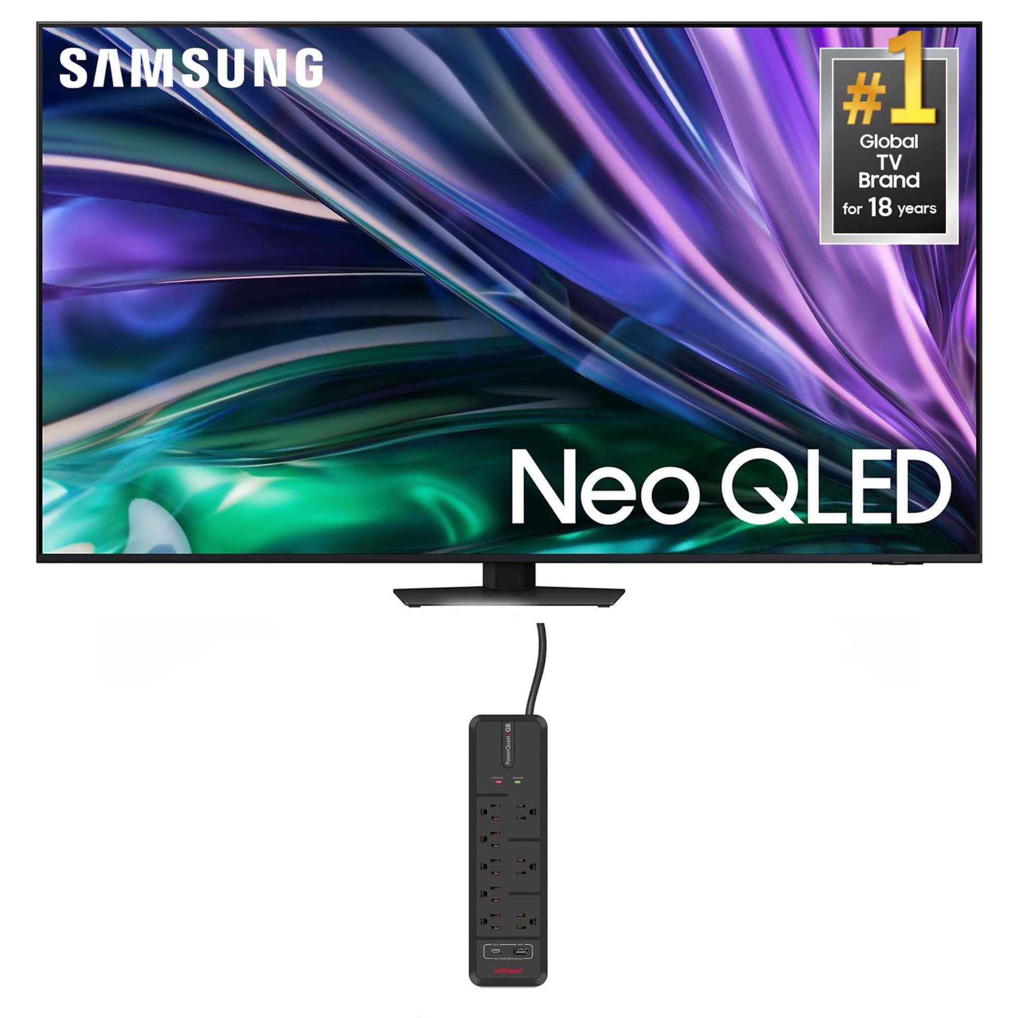 SAMSUNG QN75QN85DBFXZA 75 Inch Neo QLED 4K Smart TV with Dolby Atmos and an AudioQuest G8 8-Outlet USB-A/USB-C AC Power Surge Pr