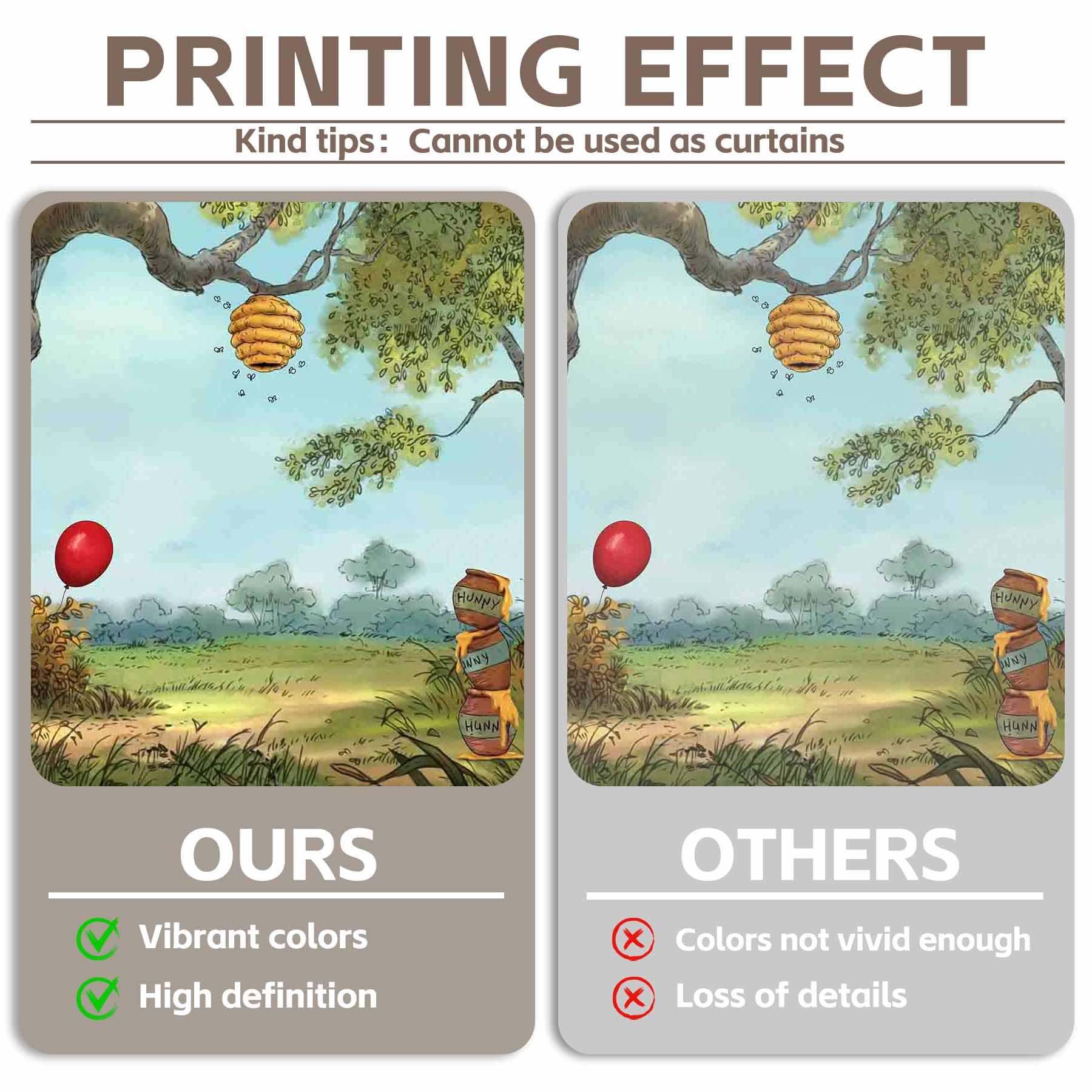 Yriujul 7X5Ft Fabric Hunny Cartoon Spring Forest Photography Backdrop Hundred Sweet Honey Bear Background Bee Acre Red Balloon W