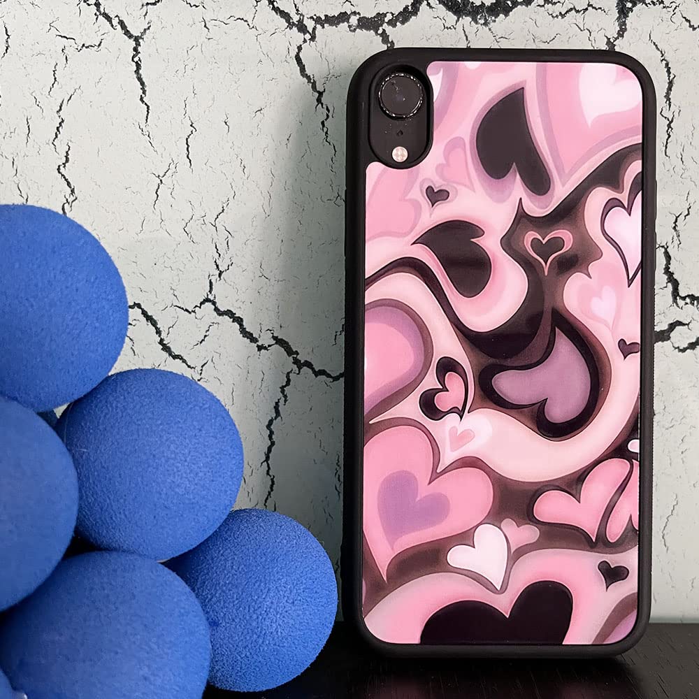 MOKENS iPhone 13 Phone Case Protective Plastic Purple Pink Heart