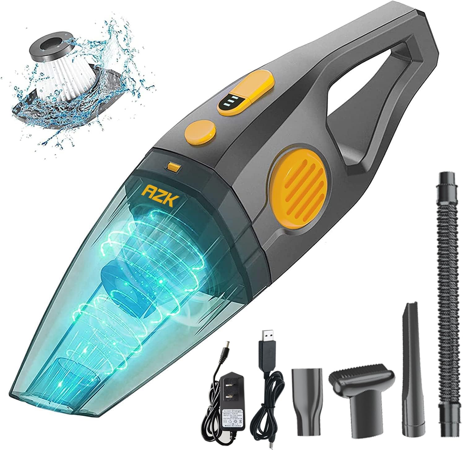 Azhzolsk Dust Buster Upgrade Handheld Vacuum Cordless Rechargeable Handheld Vacuums 12000Pa 16500Pa High Power With Power Displa