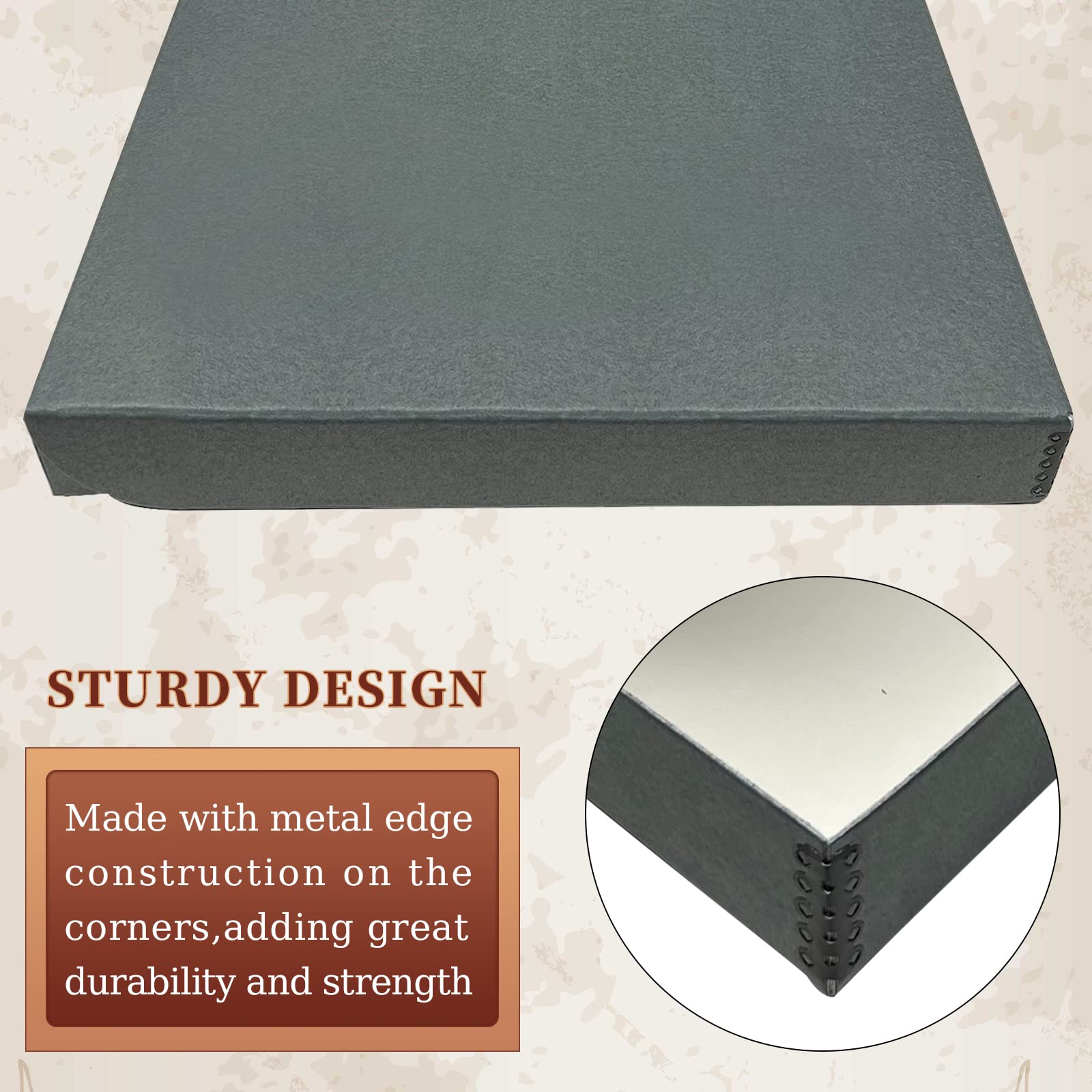 Golden State Art, Archival Folio Storage Box 13X19, Clamshell Design With Metal Edge, Preserve And Store Photos Documents Cards Prints Arts And Crafts Diy, Gray