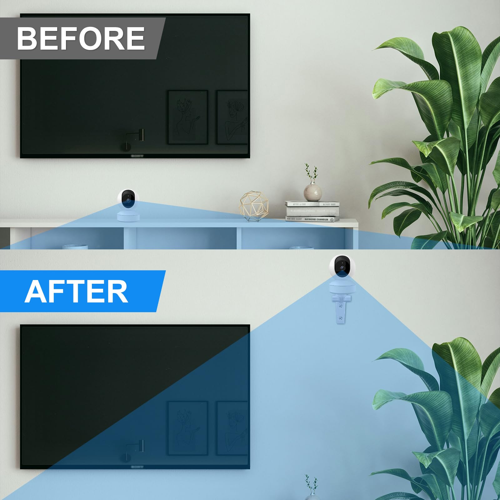 2Pcs Camera Wall Mount Compatible With Reolink E1 / E1 Pro, White Camera Wall Bracket Adjustable Ceiling Camera Mount For Mercur