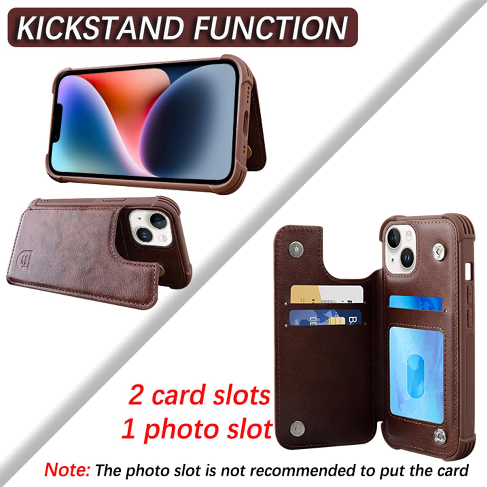 Vanavagy Wallet Case Compatible For Iphone 14/13 For Women And Men,Leather Flip Folio Phone Cover Fits Magnetic Car Mount With C