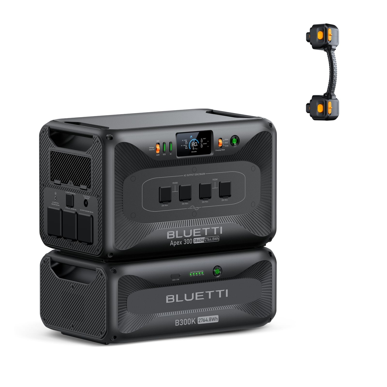 BLUETTI Apex 300 Portable Power Station & B300K Expansion Battery, 5529.6Wh LFP Battery Backup with 6 3840W AC Outlets (7680W Su