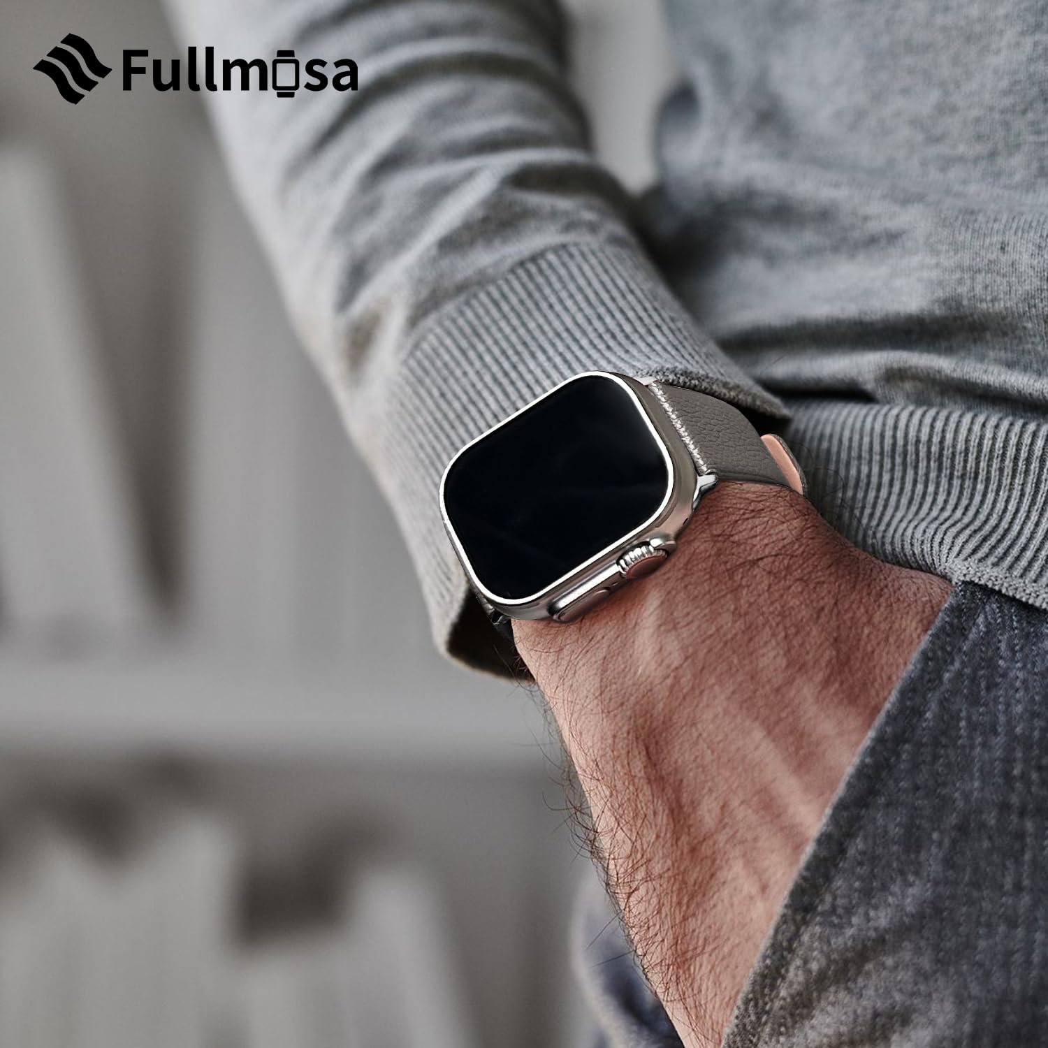 Fullmosa Leather Bands Compatible With Apple Watch 45Mm 44Mm 42Mm 49Mm 41Mm 40Mm 38Mm Women Band Strap For Iwatch Ultra 2/Ultra/