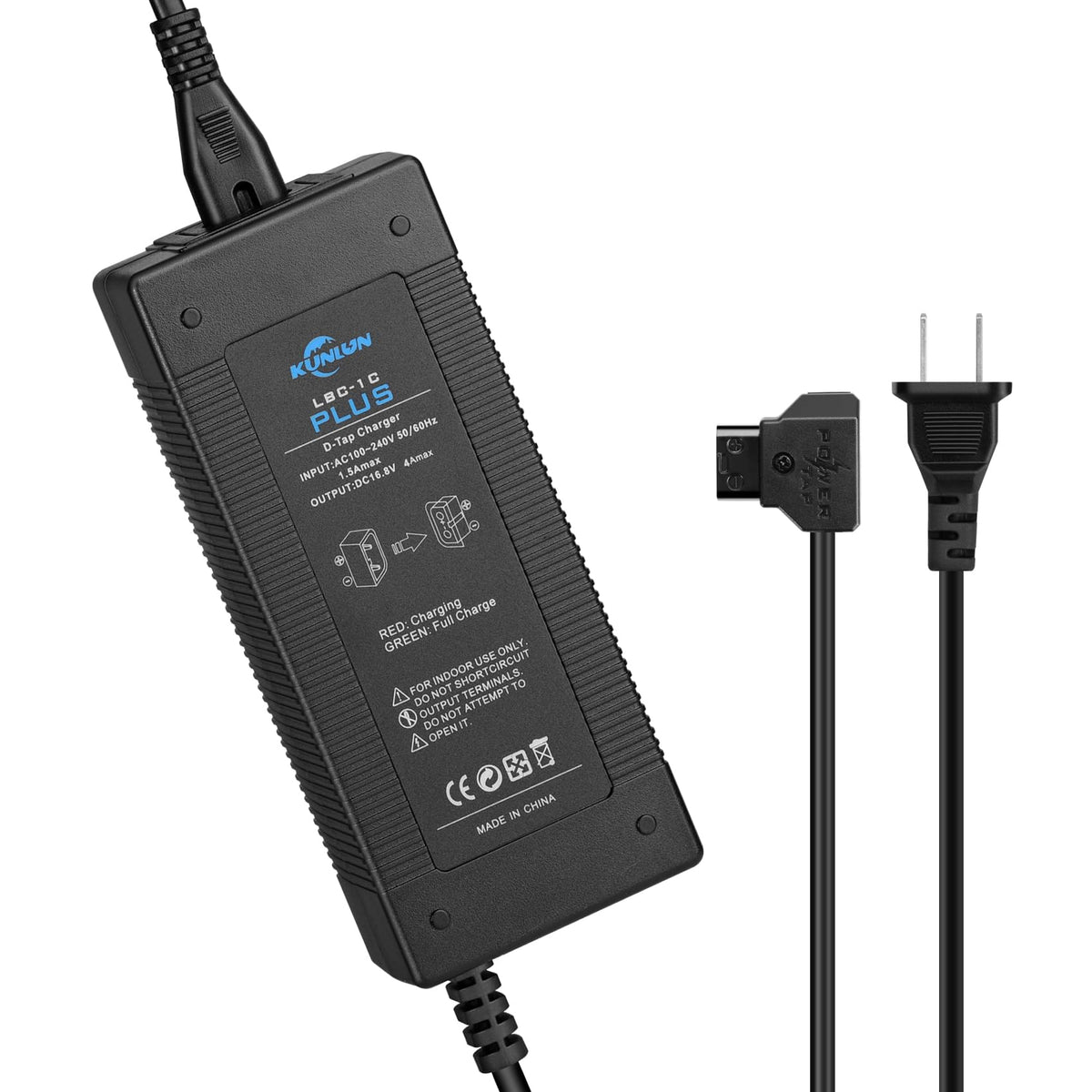 Kunlun D Tap Quick Charger[Dc 16.8V/4A] With D Tap Cable For V Mount/V Lock/Gold Mount Battery Charger, For Sony Bp U65 Bp U68 Hdw 800P Hdw F900R Pdw 680 Pdw 850 Dsr 650P Pmw F5