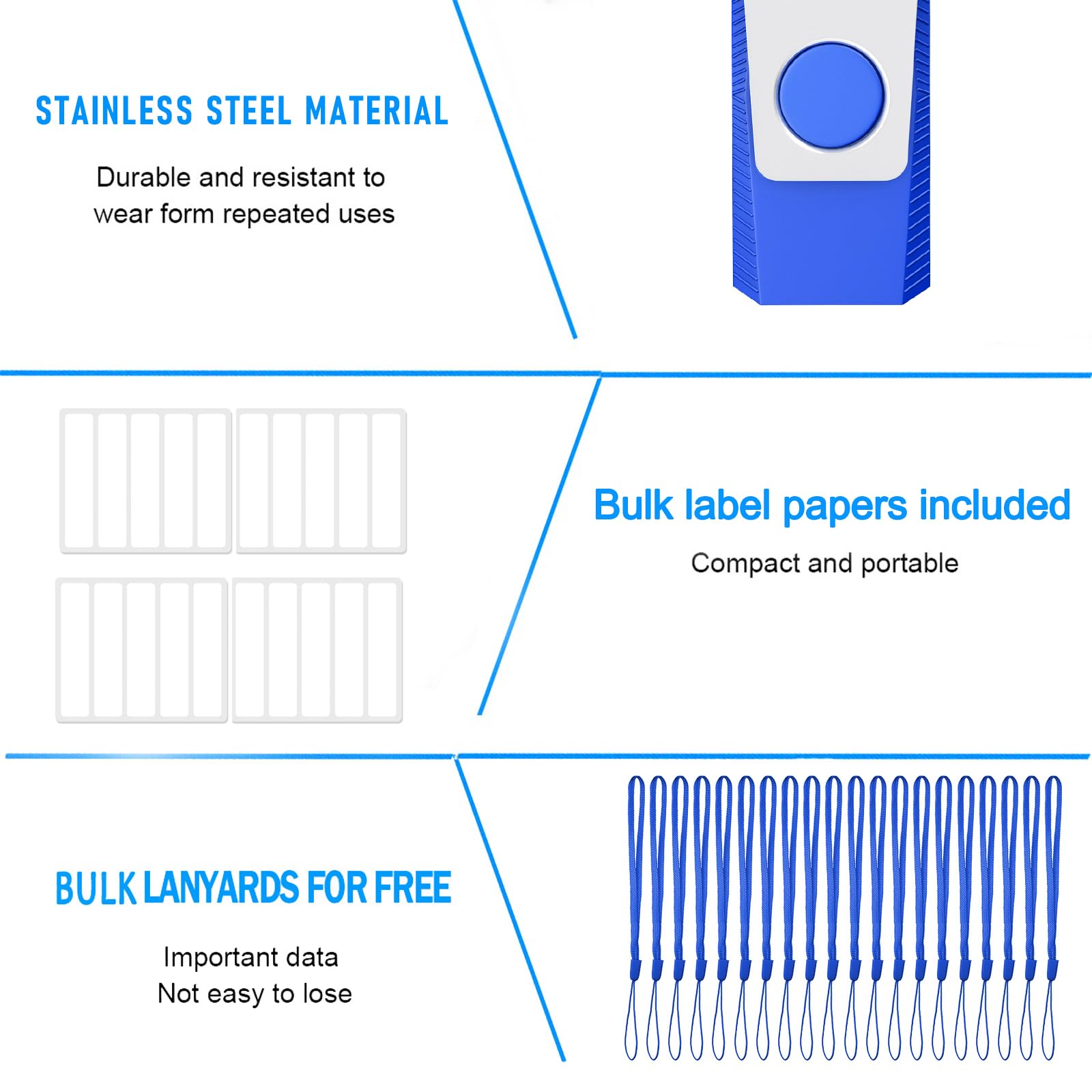 Eastbull 50 Pack Of Flash Drives Bulk 16Gb Usb 2.0 Flash Drives Pack Usb Drives Bulk Thumb Drives In Bulk With 50 Strings (16 Gb