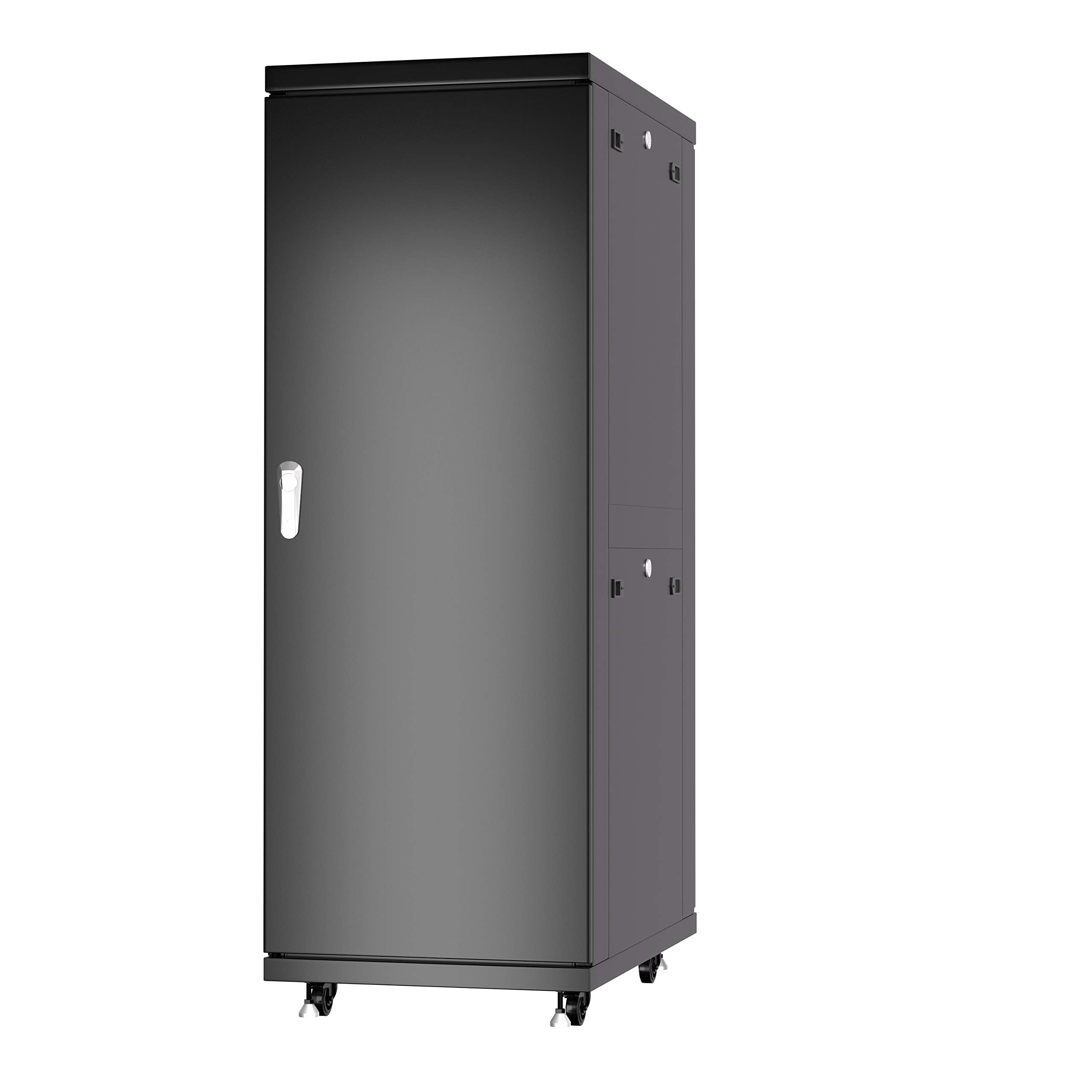 Sysracks Server Rack Network Cabinet Locking Deep Server Cabinet 32 Inch Depth Floor Network Rack On Wheels� Portable Computer Cabinet (32U (24' W X32 D X67))