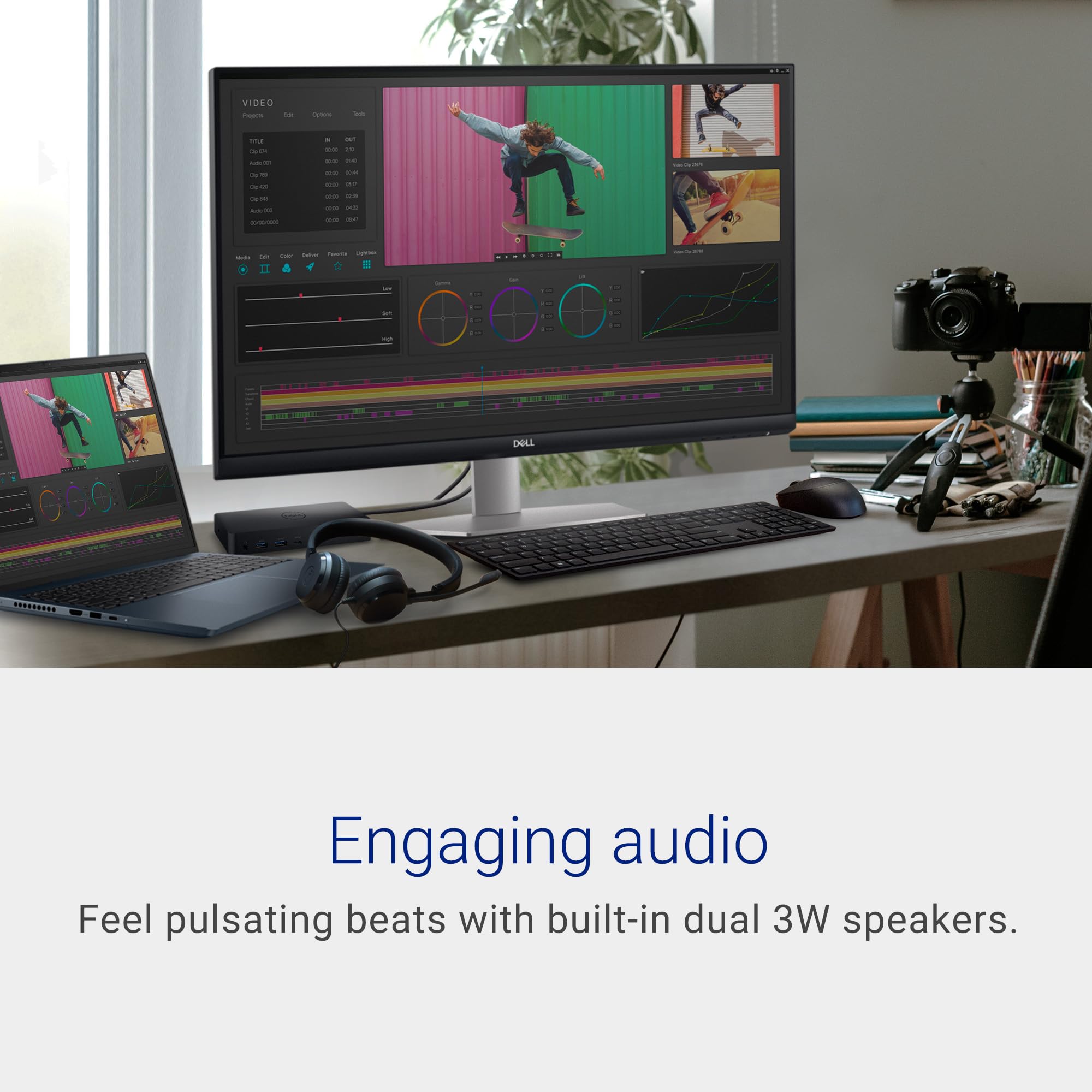 Dell S2721Qs Monitor 27 Inch, 4K Uhd (3840 X 2160) Ips Display, Ultra Thin Bezel, Amd Freesync, Hdmi, Displayport, Vesa Certifie