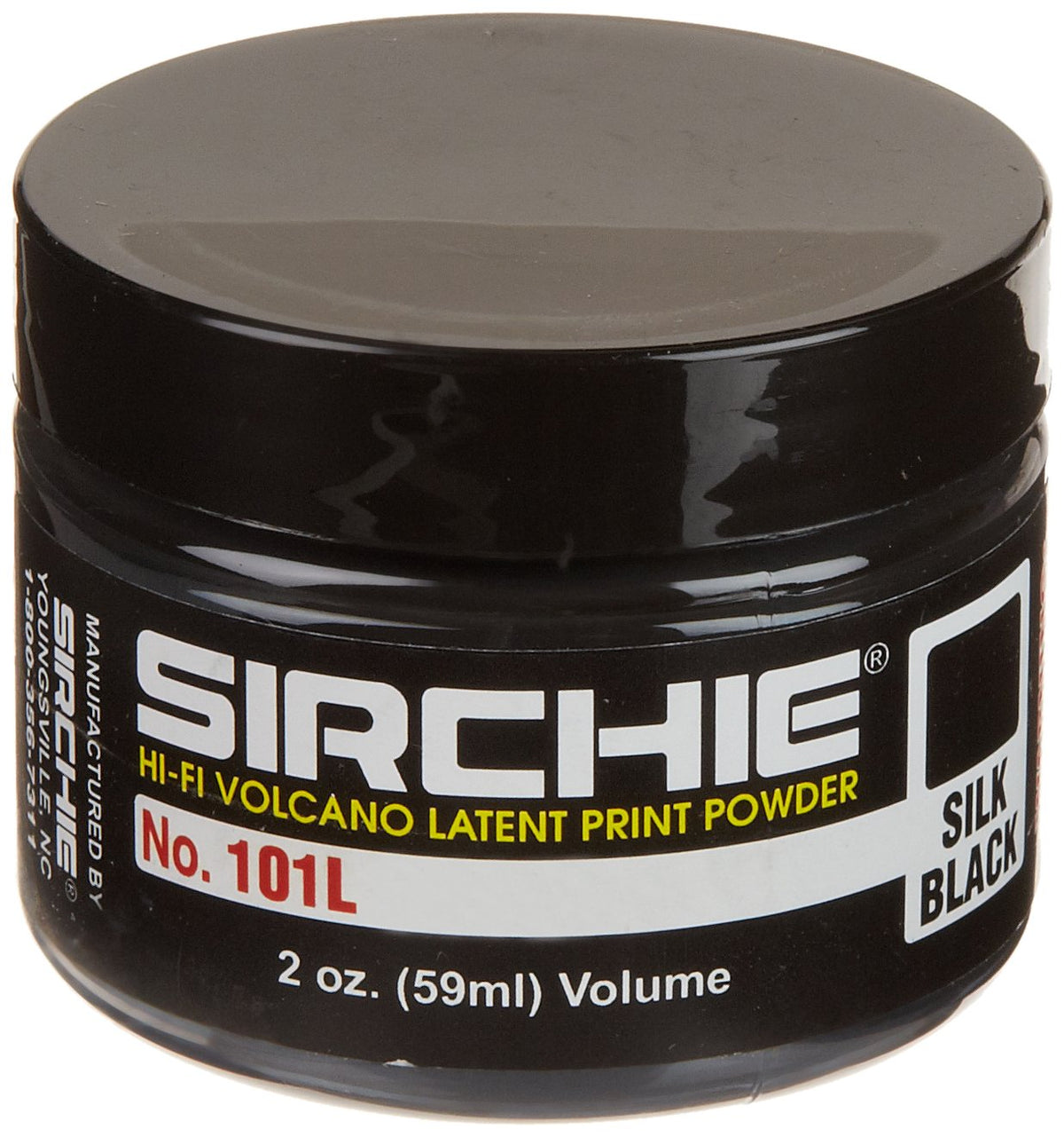 Sirchie Hi Fi Volcano Latent Fingerprint Powder, 2 Oz Jar, Silk Black