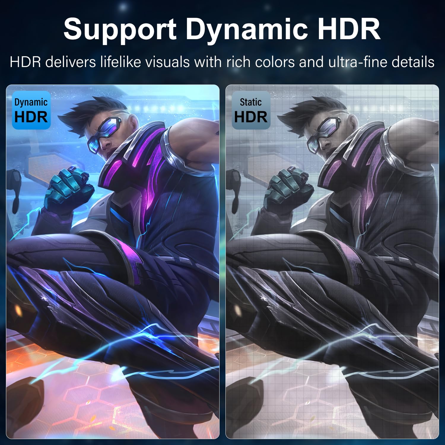 J&D Angled Displayport 1.4 Cable, 90 Degree Upward Right Angle Displayport Cable V1.4 Support Up To 8K/60Hz, 4K/144Hz For Gaming