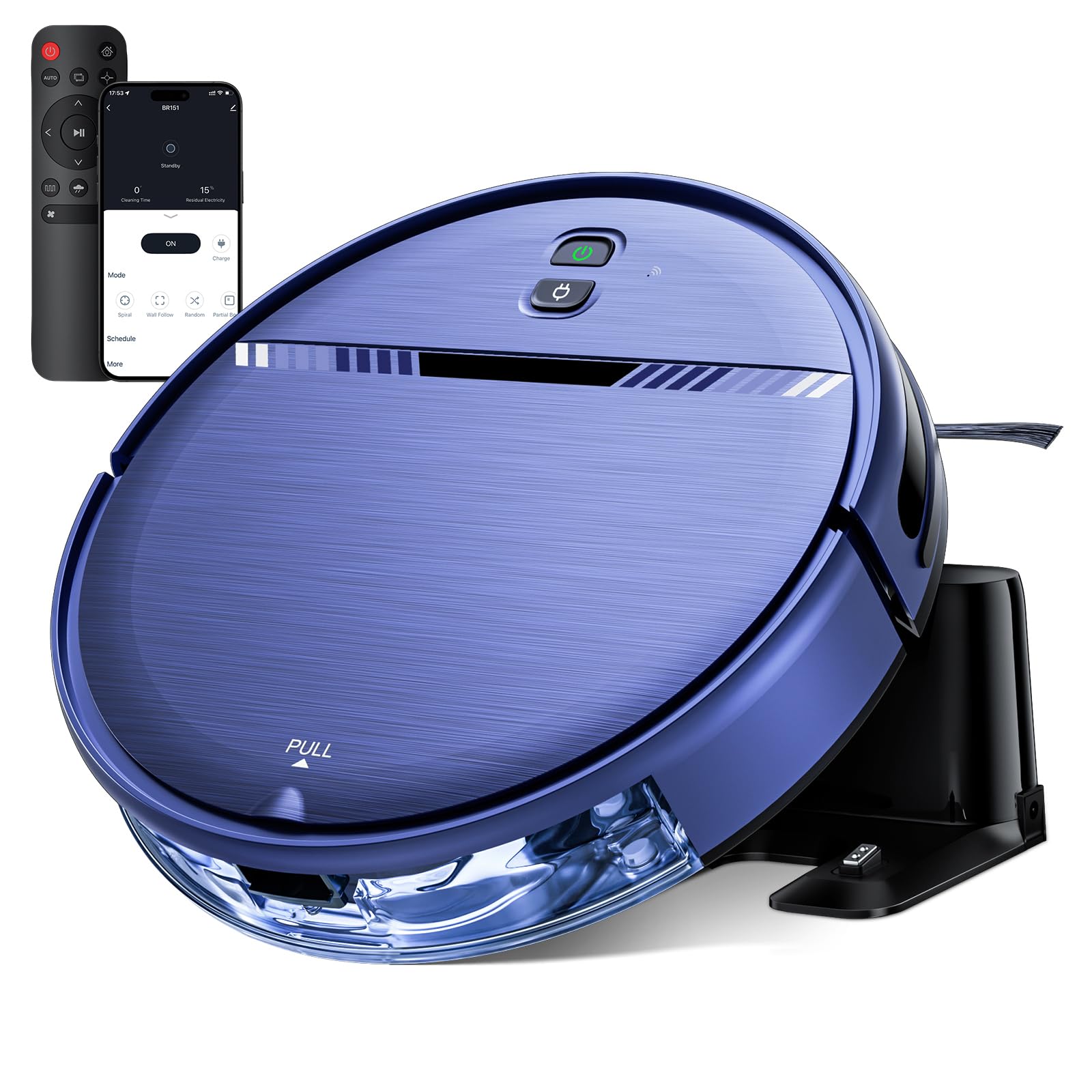 Robot Vacuum and Mop Combo, 2300Pa Strong Suction, 2in1 Dust Box and Water Tank, Works with Alexa/Google Assistant, Long Runti
