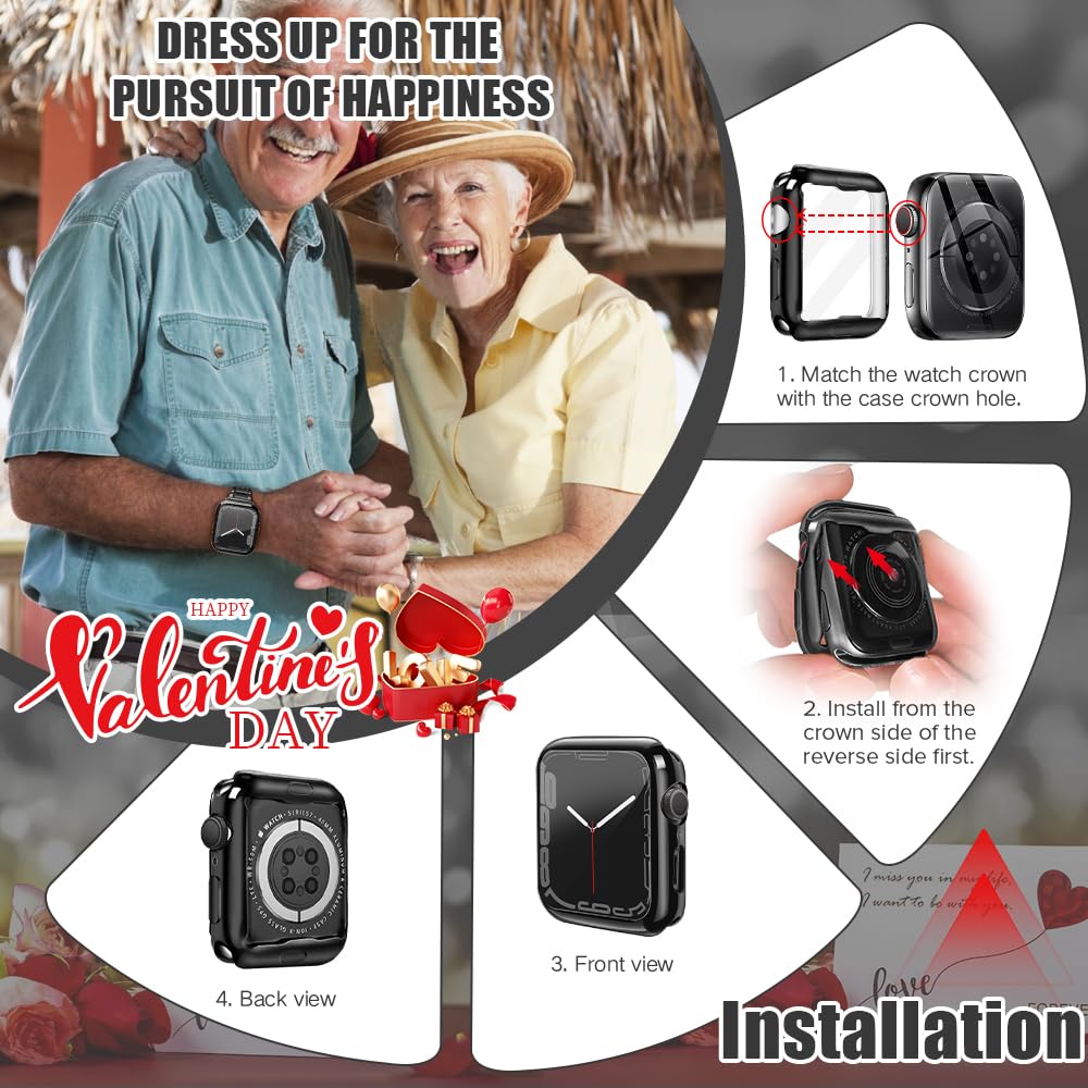 Top4Cus 45Mm Cover Soft Tpu Anti Scratch Lightweight 45Mm Iwatch Case All Around Screen Protector, Optional Cases Compatible Wit