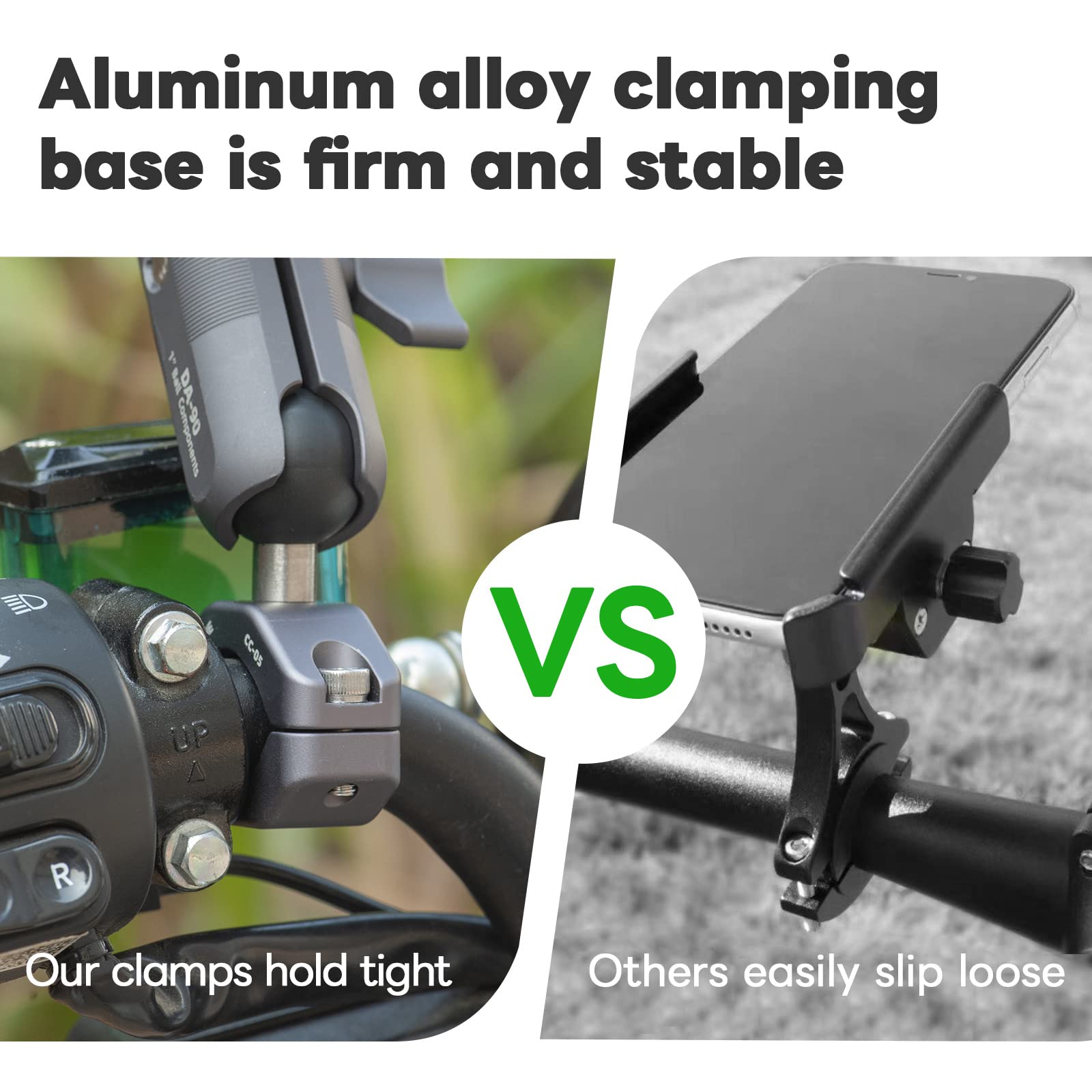 Fanaue Cc 05 Aluminum Handlebar Clamp Mount U Bolt Base Compatible With Ram Mounts B Size 1 Inch Ball Double Socket Arm & Bike M