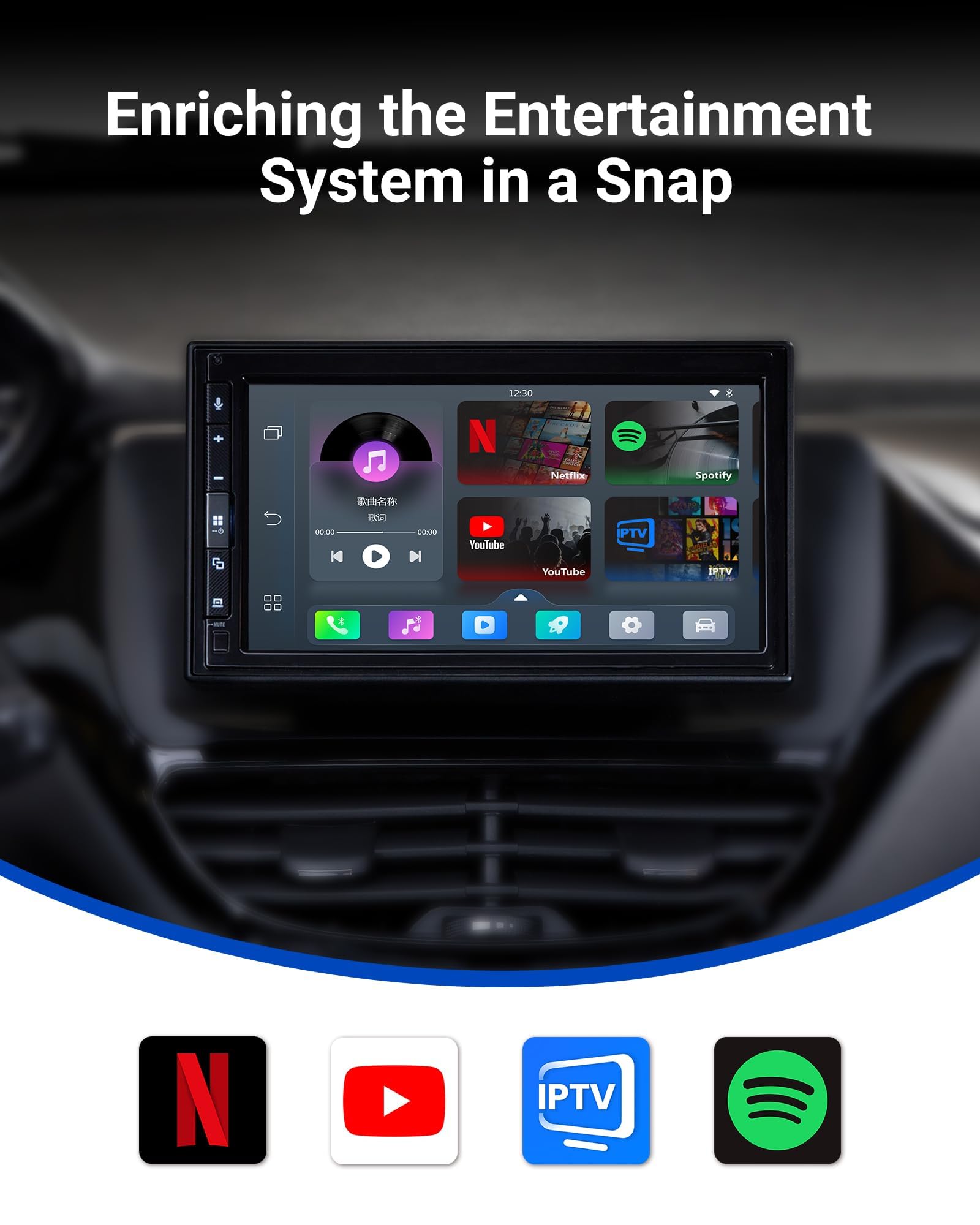 Ottocast Play2Video Pro   Wireless Carplay & Android Auto Adapter With Youtube, Netflix, Spotify, Iptv | 5Ghz Wifi, Auto Connect