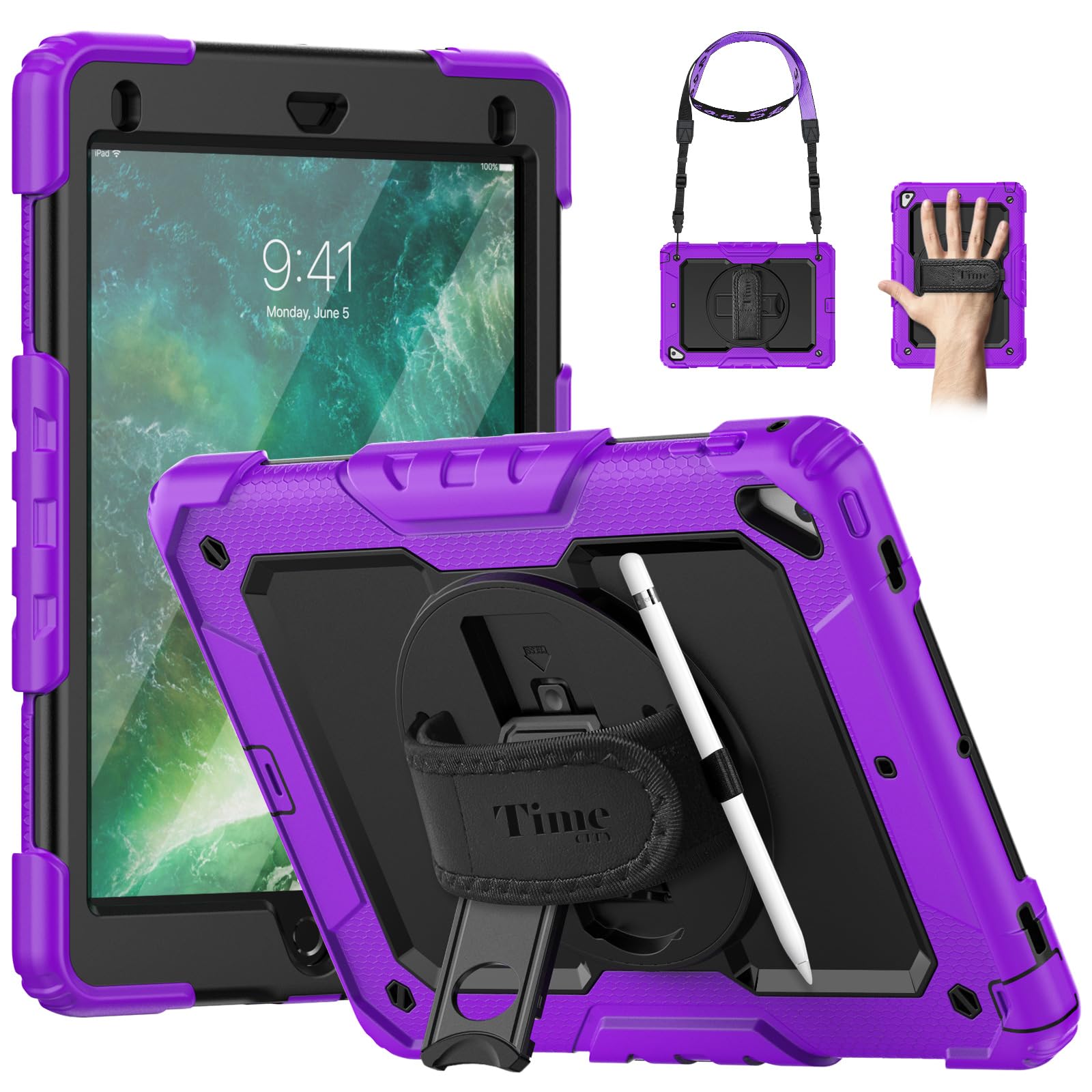 Timecity Case Compatible With Ipad 9.7 Inch (For Ipad 6Th/5Th Generation Case 2018 2017/ For Ipad Air2 Case/For Ipad Pro 9.7) Wi