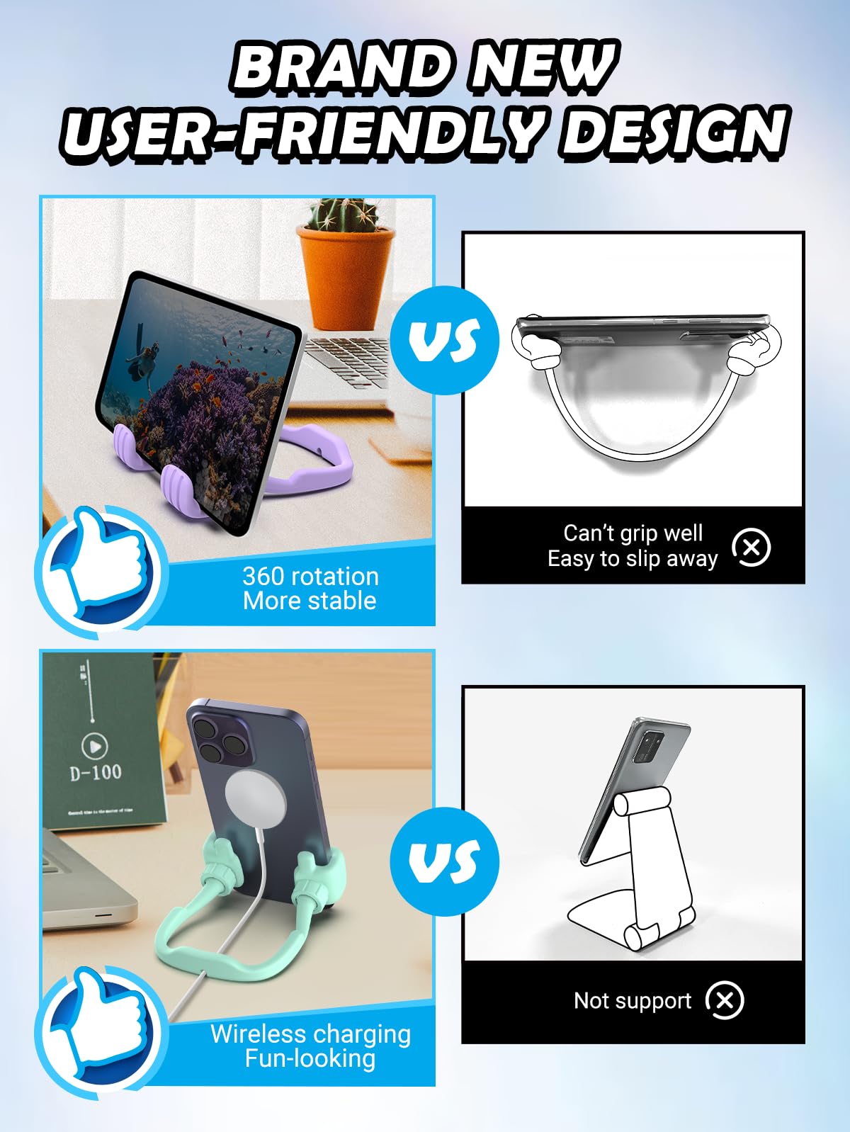 Stocking Stuffers For Teens Girls Adults Women Gifts For Christmas Cell Phone Stand: Upgrade Adjustable Lazy Thumbs Up Phone Hol