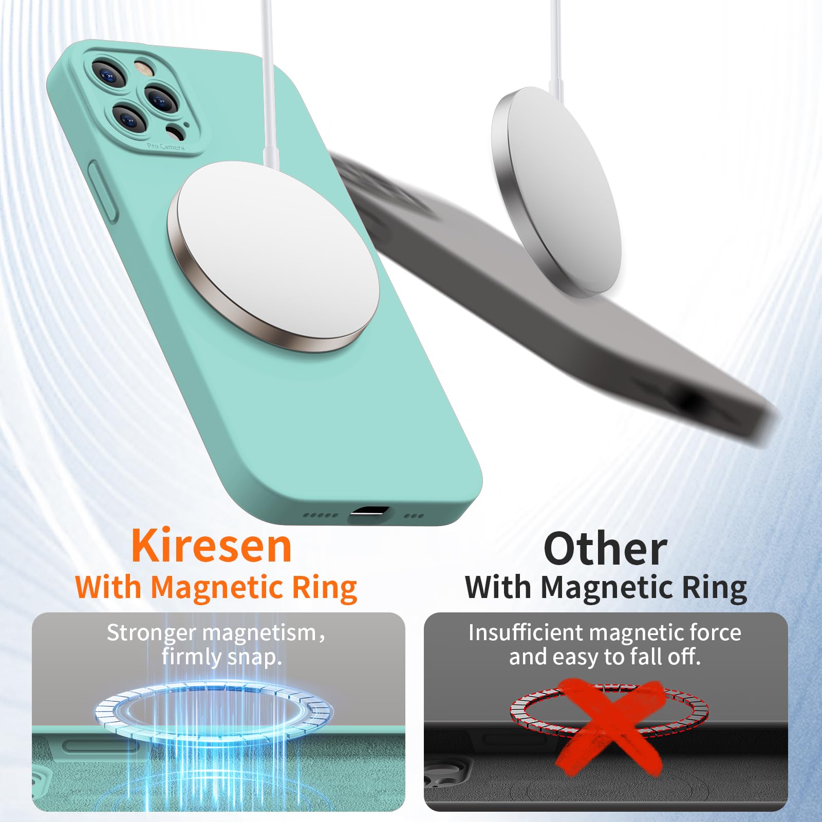 Kiresen Designed For Iphone 12 Pro Max Case With Screen Protector   Upgraded Camera Protection   Wireless Charging Compatible