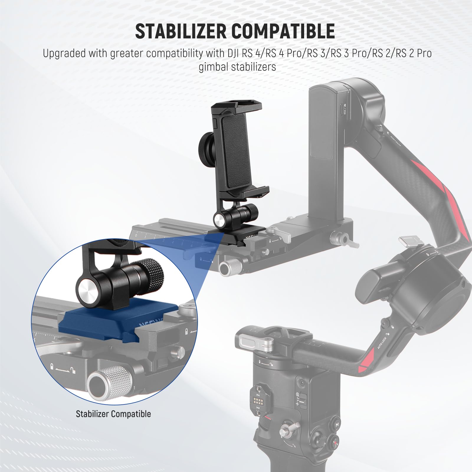 Neewer Phone Tripod Mount Adapter With Arca Type Qr Base, Cold Shoe, 1/4'' 3/8'' Holes, 360 Swivel 180 Tilt, Phone Holder Compat