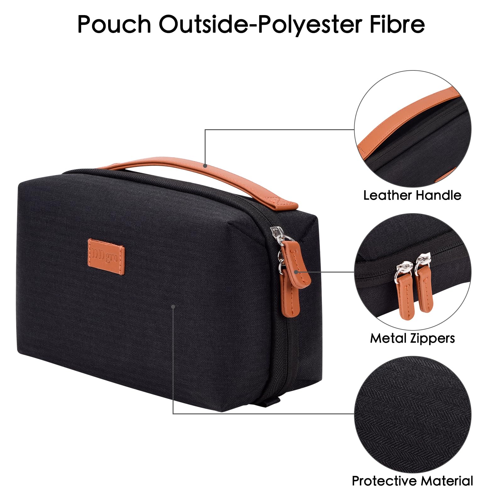 Ddgro Electronics Organizer Travel Pouch   Perfect Accessory Bag For Electronics, Macbook Charger & Cords, Cables, Hard Drive (B
