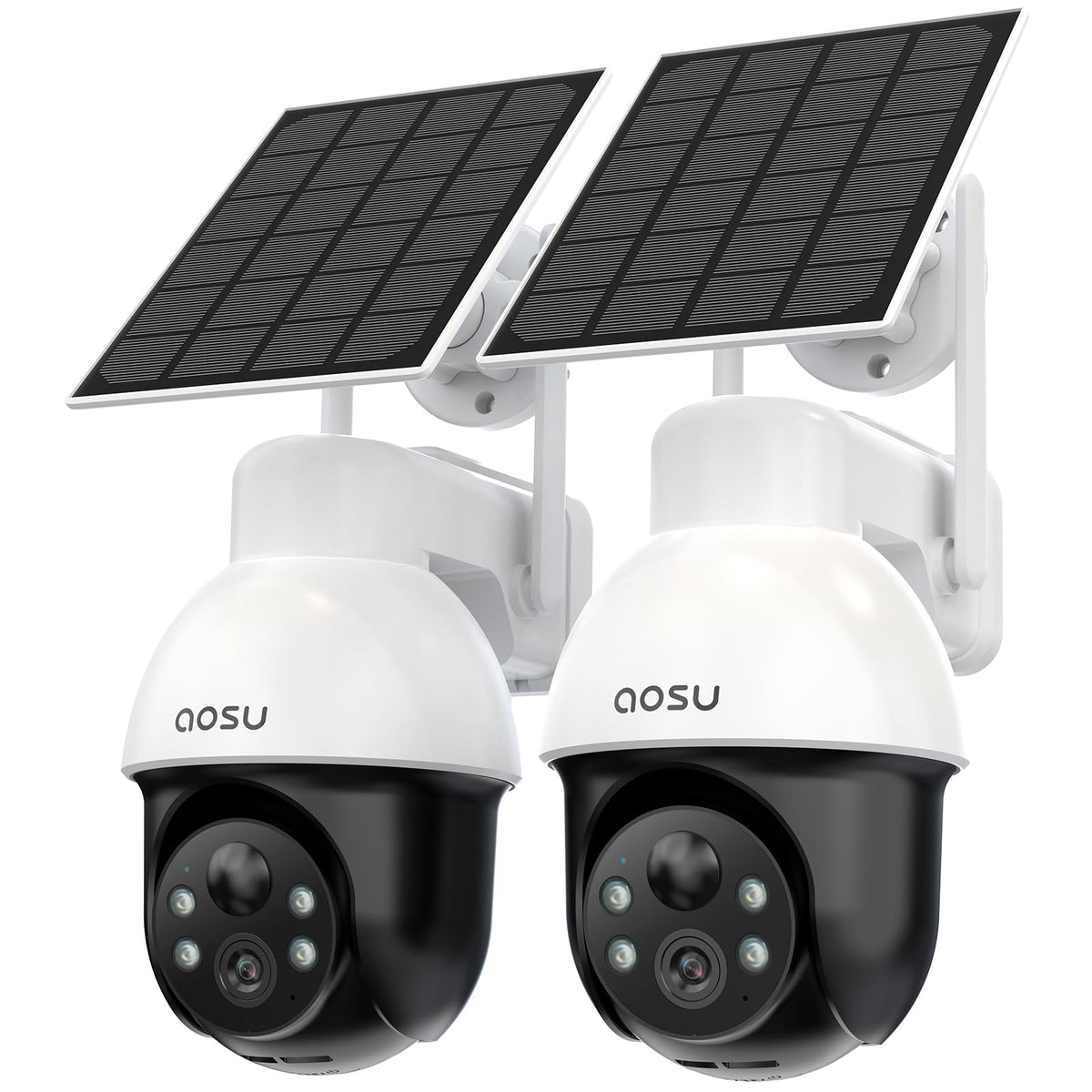 AOSU 3K/5MP Solar Security Cameras System Wireless Outdoor, Battery Powered WiFi Camera for Home Security, Panoramic PTZ, Auto T