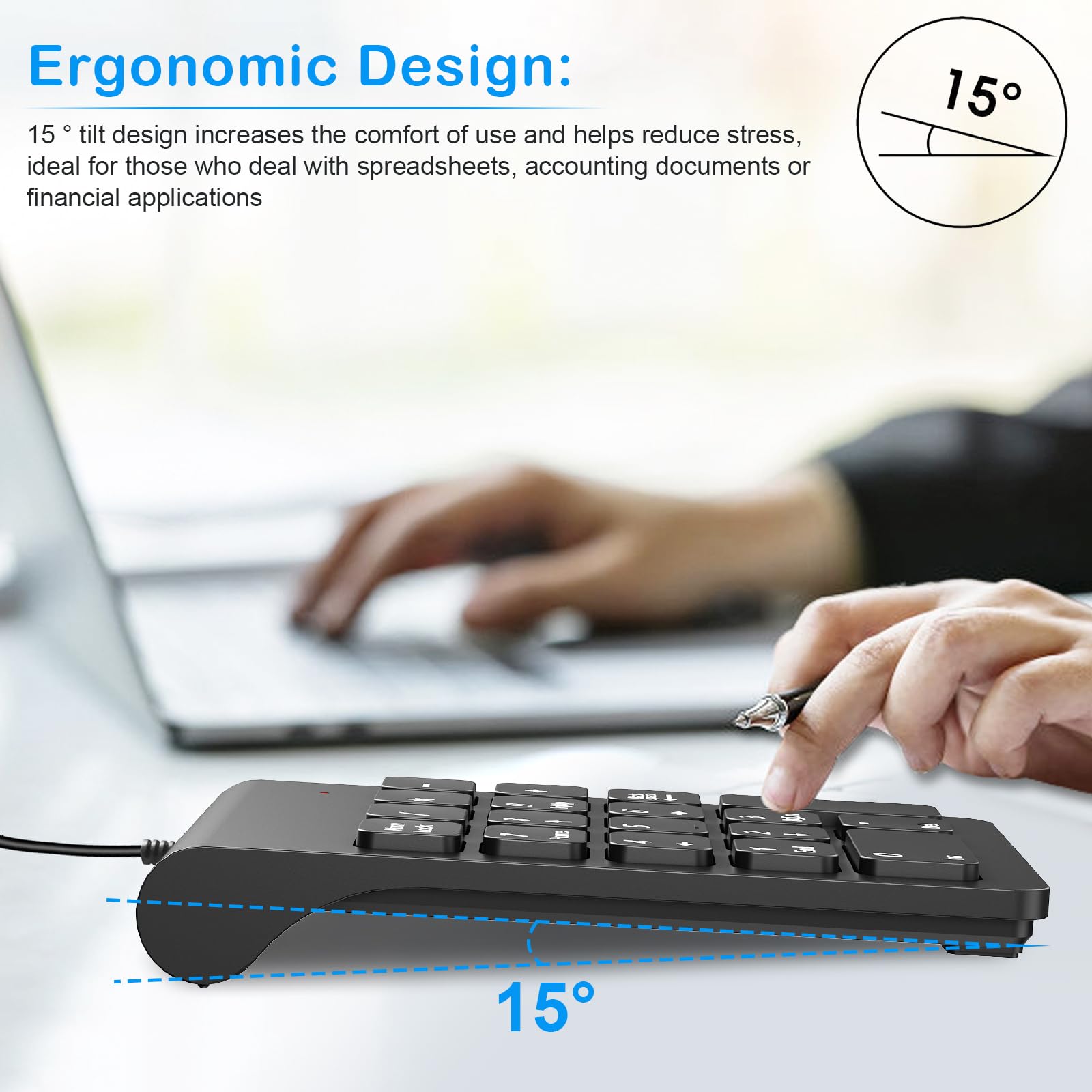 Usb Number Pad Numpad Numeric Keypad 18 Key Number Keypad Mini Keyboard For Laptop Pc Computer Notebook Chromebook Surface Deskt