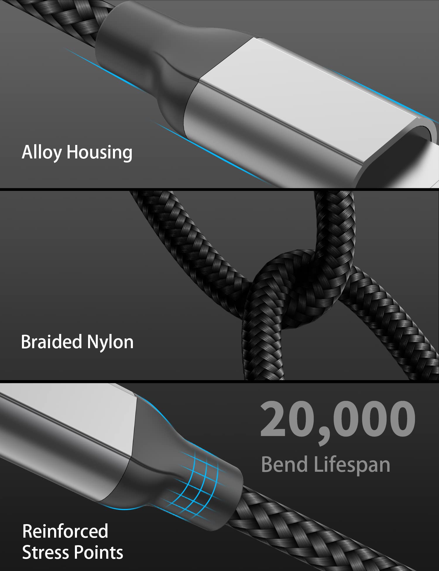 1.5Ft Lightning Cable Short, 3 Pack Iphone Charger Fast Charging For Car, [Mfi Certified] 1.5 Foot Braided Apple Carplay Cord Fo