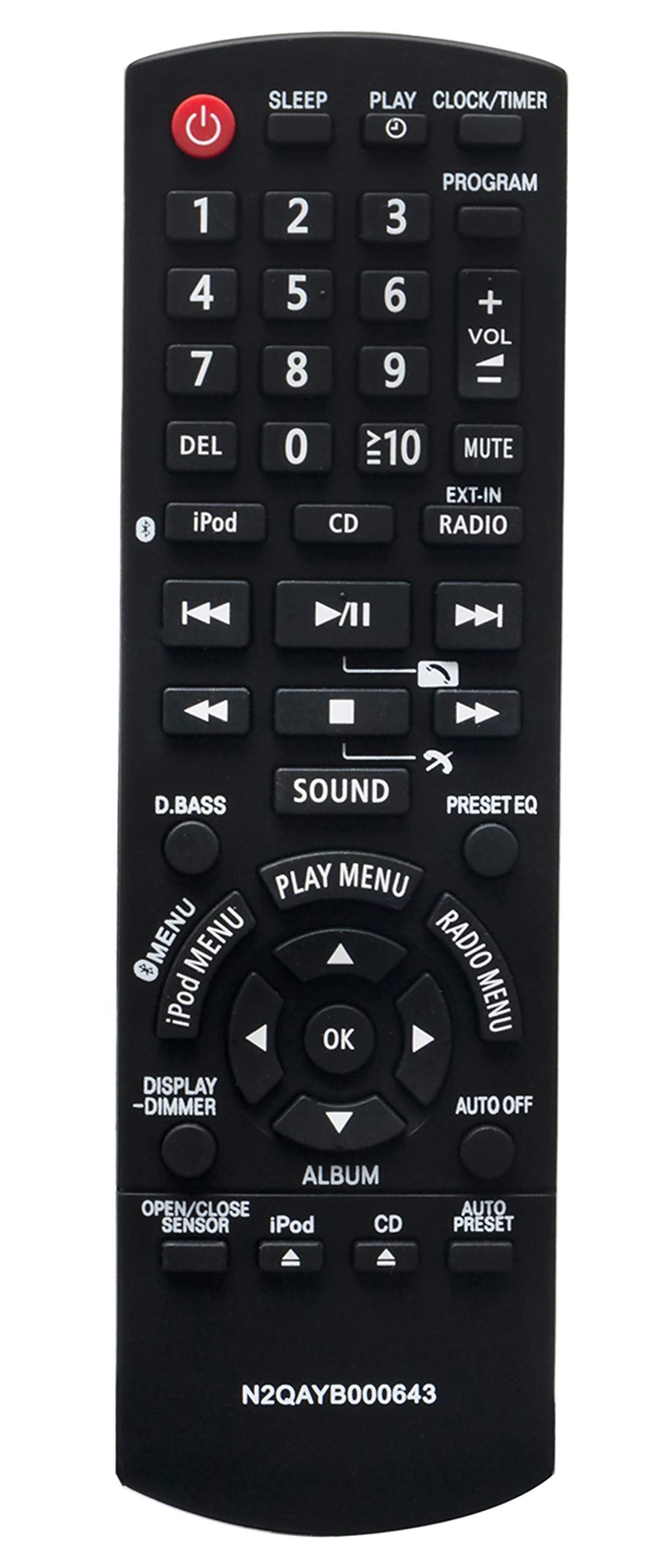 N2QAYB000643 Replaced Remote fit for Panasonic Compact Stereo System SC-HC55DB SC-HC35 SC-HC35DB SC-HC55 SA-HC55