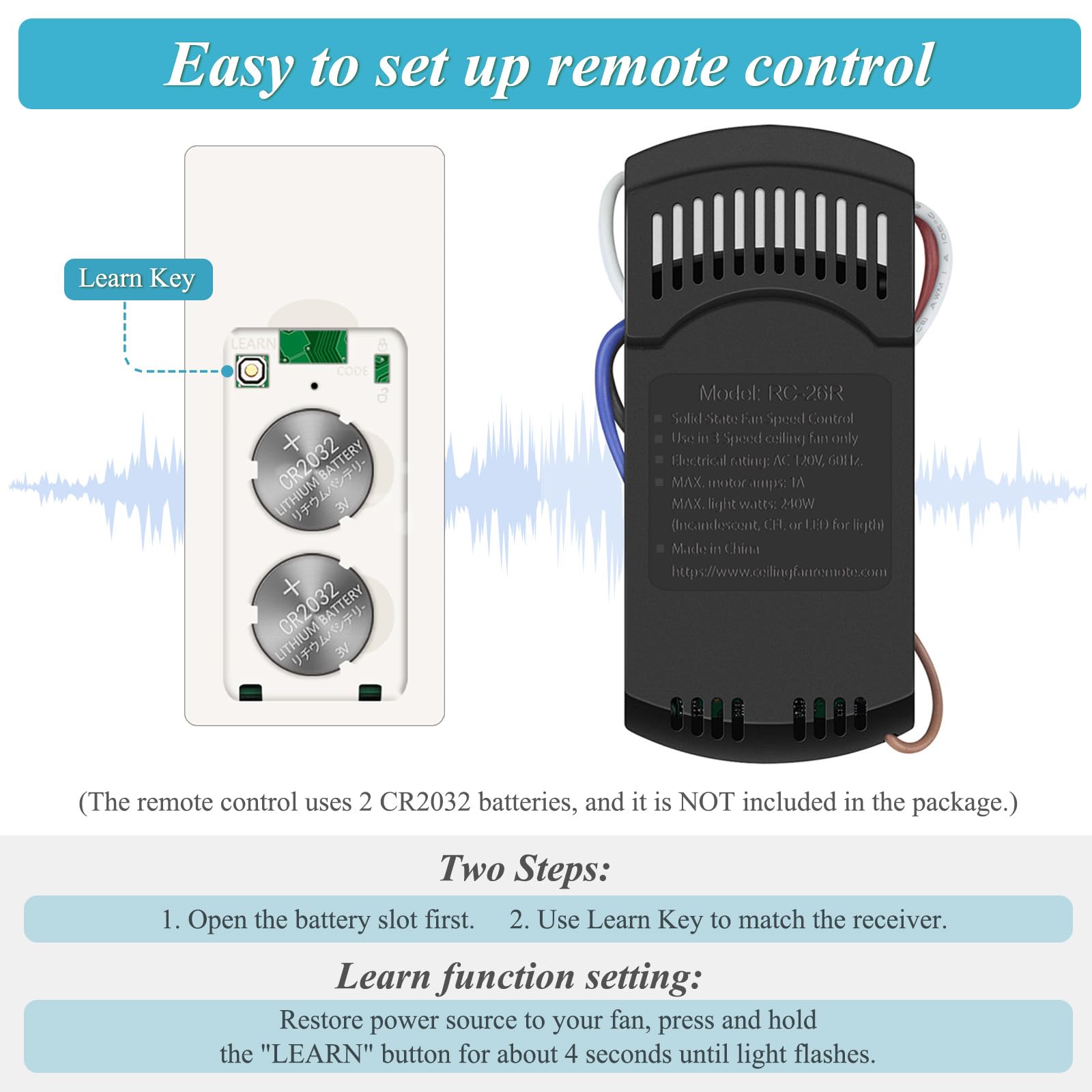 Universal Ceiling Fan Remote Control Kit, Ceiling Fan Wall Switch For 3 Speed And Light Dimmer, Compatible With Hampton Bay Harb