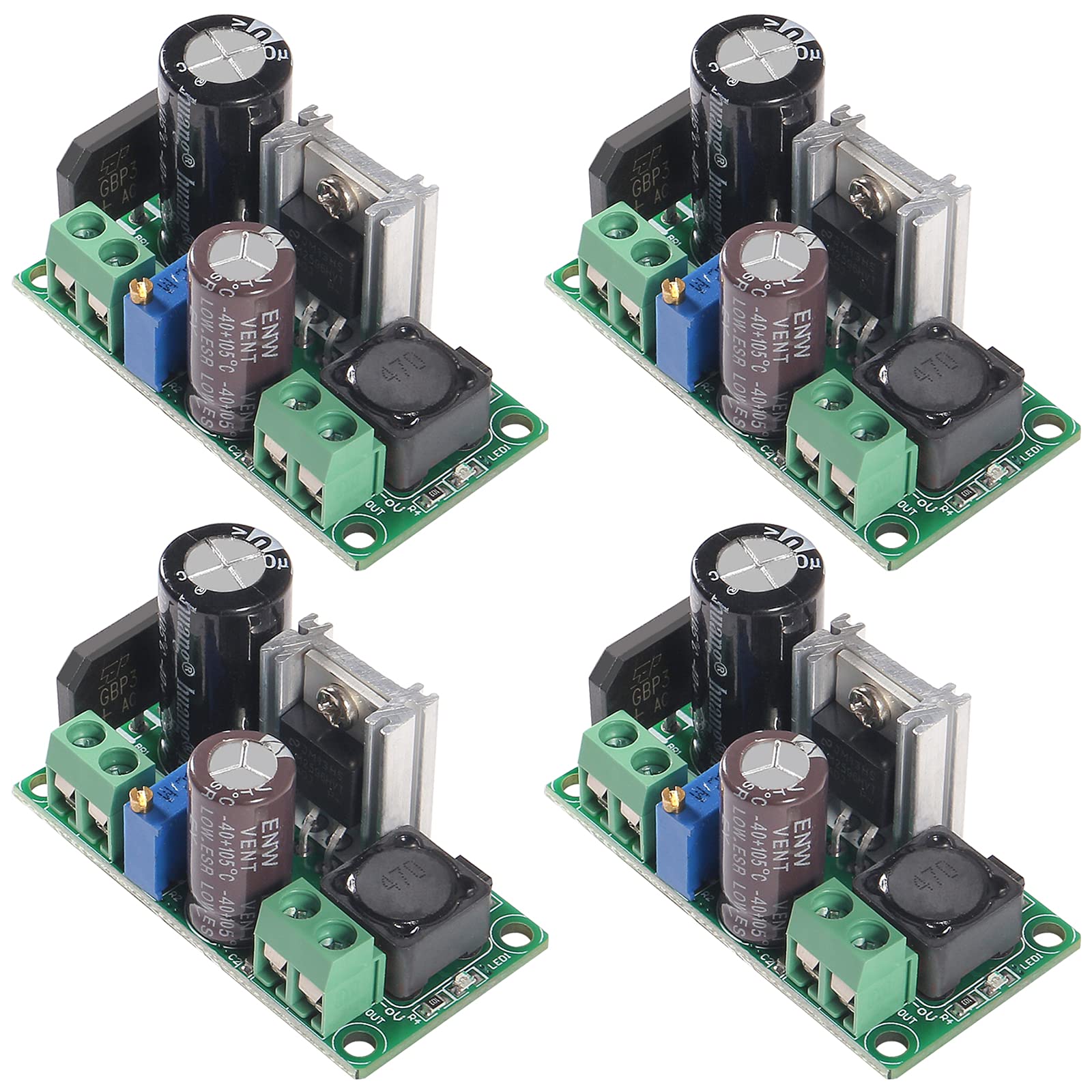 Aitrip 4Pcs Ac/Dc To Dc Step Down Buck Converter Ac 5 30V Dc 5 48V 24V 36V 48V To Dc 2.5 35V 12V Voltage Regulator Board 2A Adju