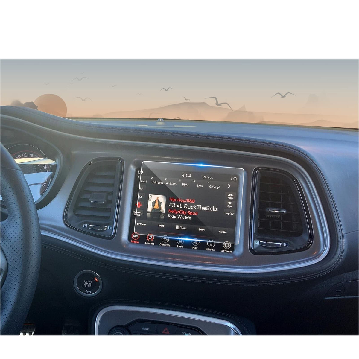 Cdefg Tempered Glass Screen Protector For 2015-2023 Dodge Challenger/Charger 8.4' Touch Screen, Navigation Radio Infotainment Display Glass Protective Screen Film (8.4 Inch)